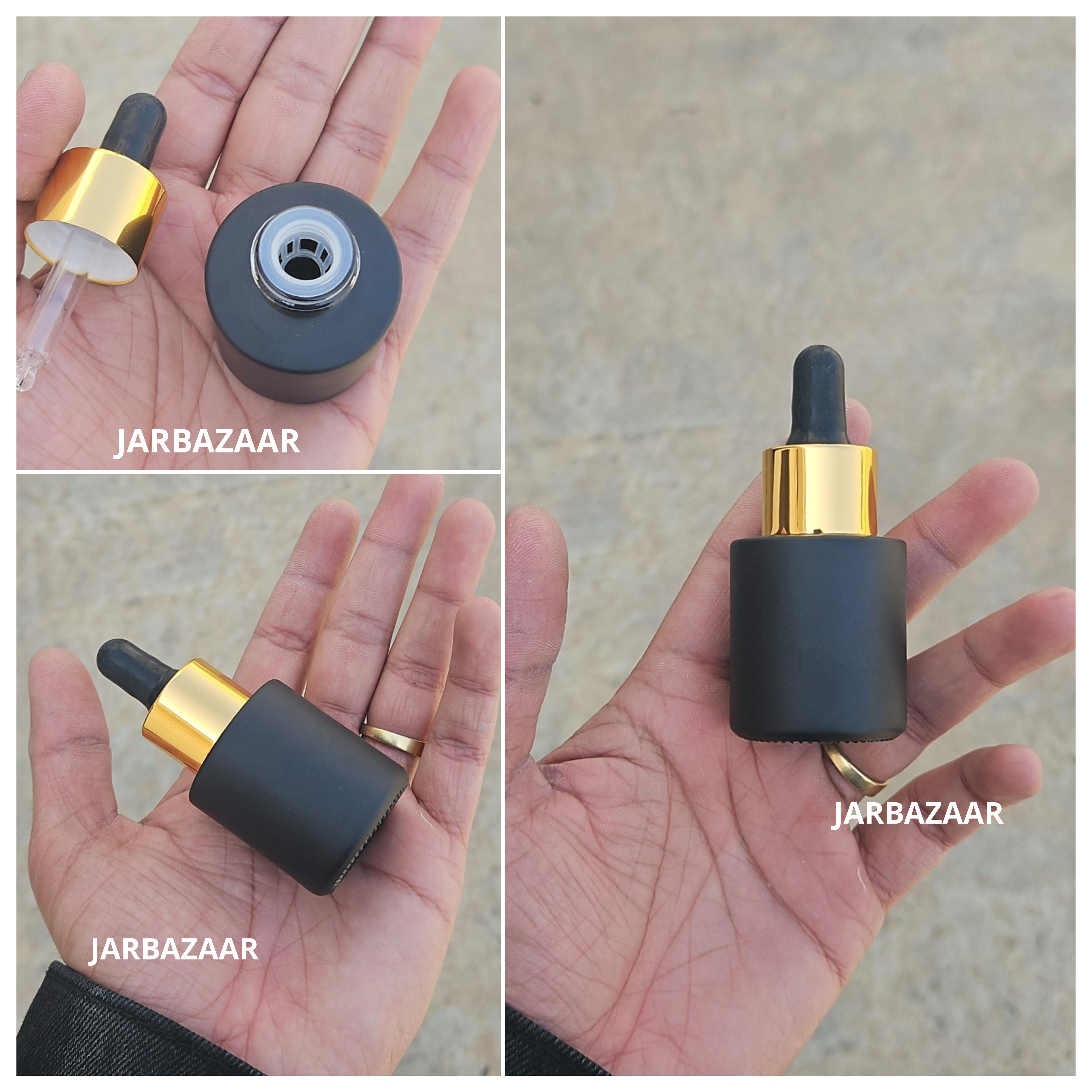 20 ML Matt Black - Flat Shoulder Dropper Bottle