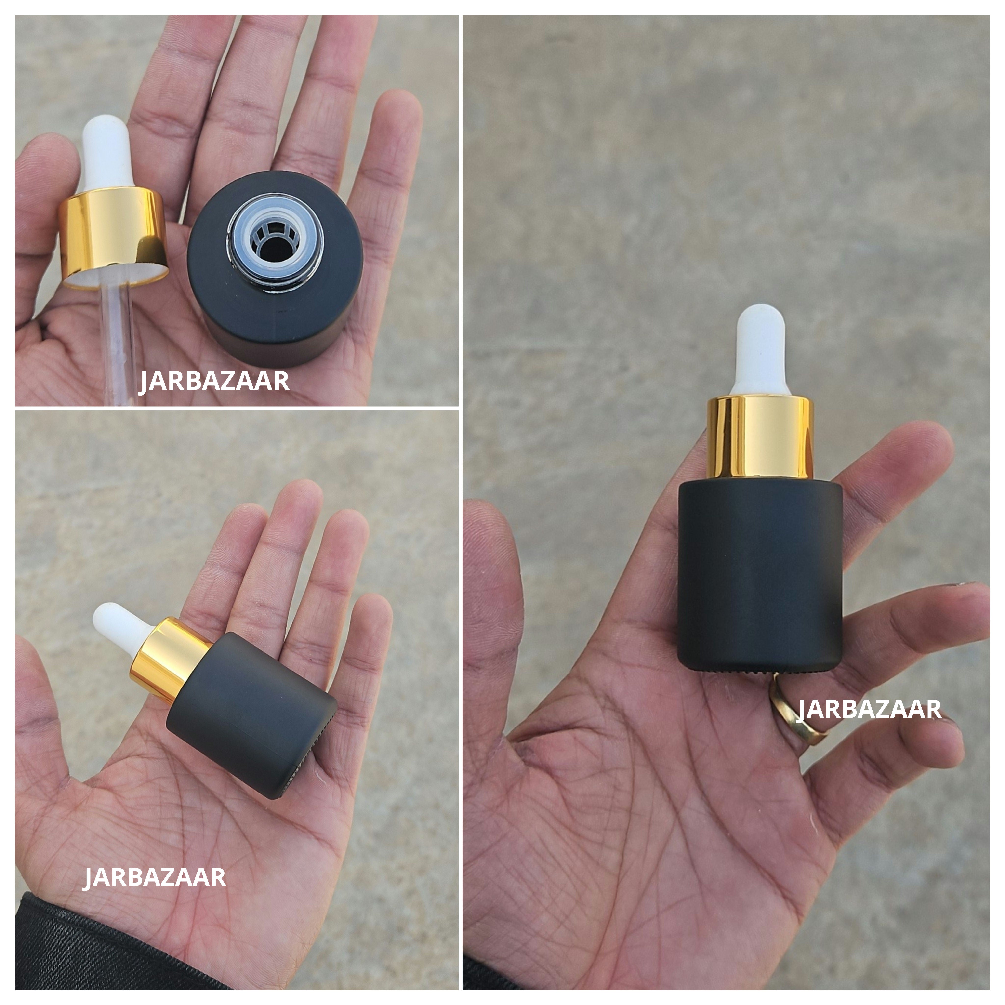 20 ML Matt Black - Flat Shoulder Dropper Bottle