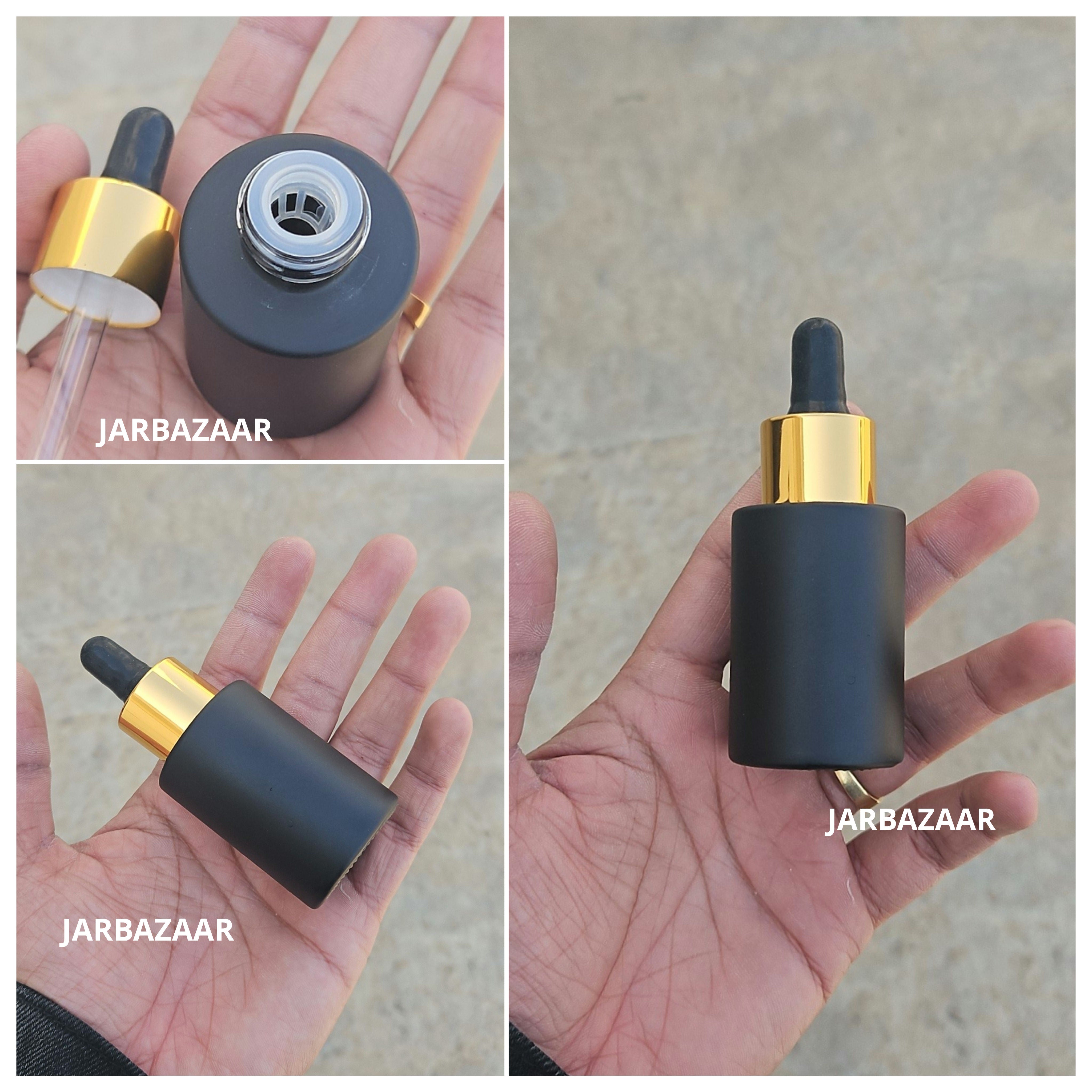 30 ML Matt Black - Flat Shoulder Dropper Bottle