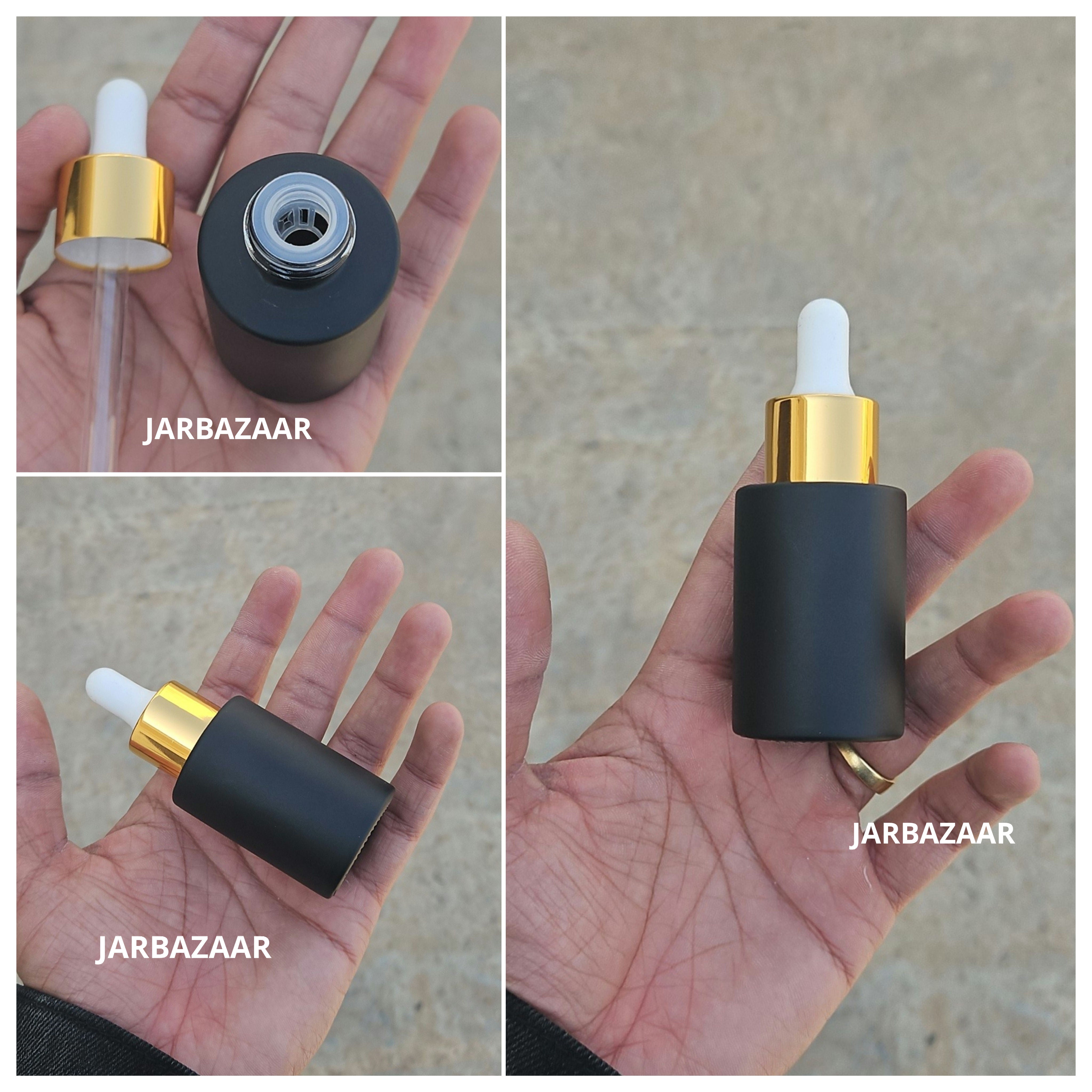 30 ML Matt Black - Flat Shoulder Dropper Bottle