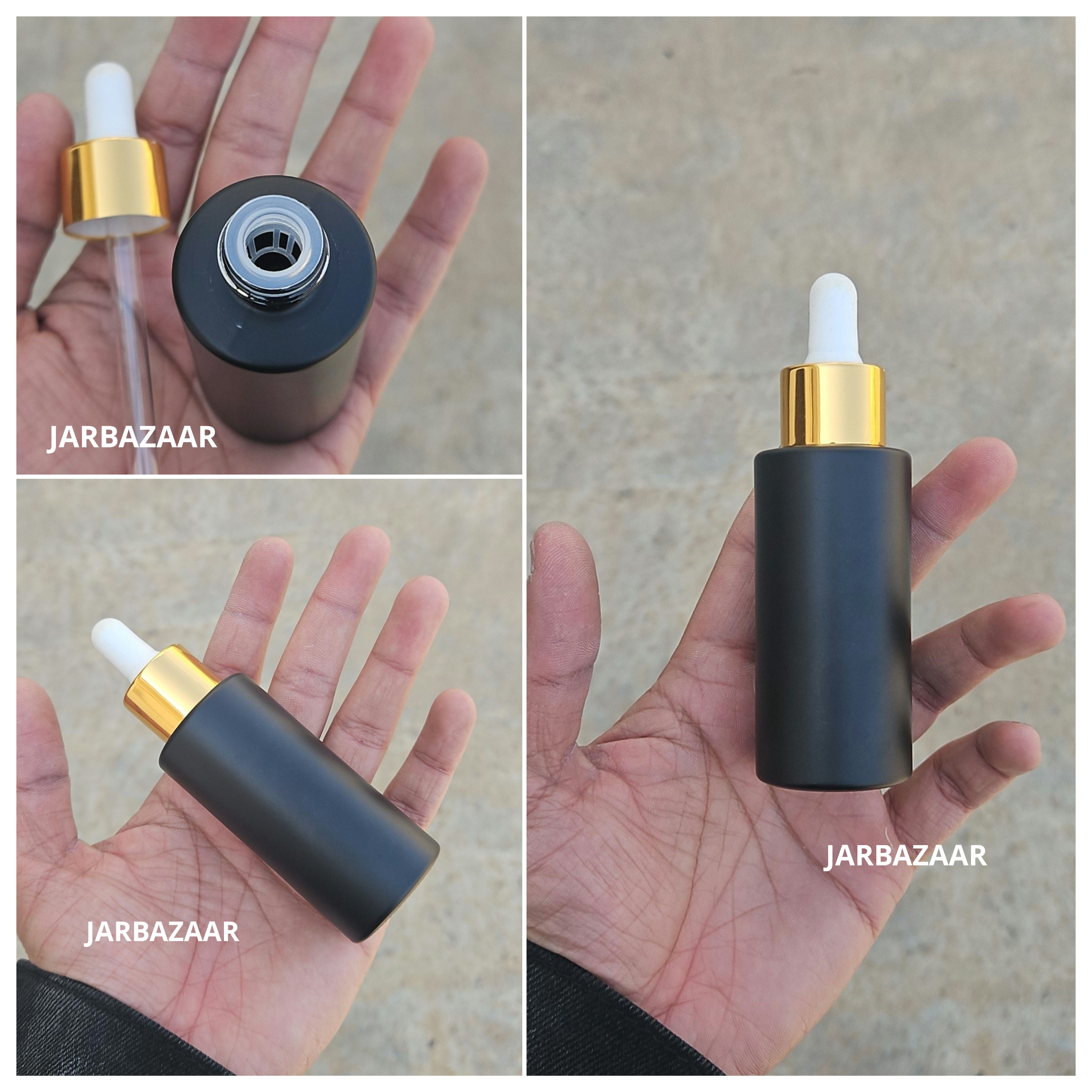 50 ML Matt Black - Flat Shoulder Dropper Bottle