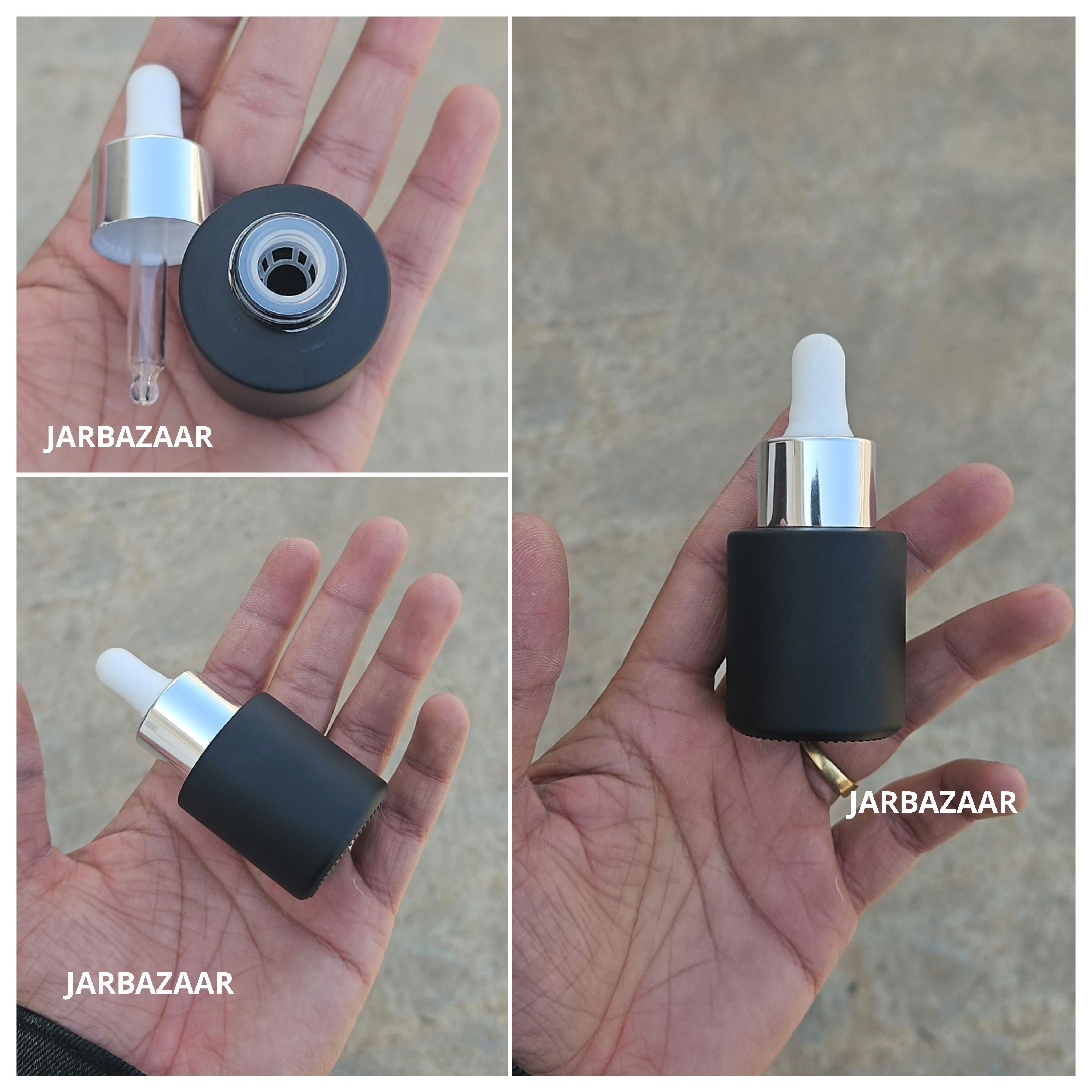 20 ML Matt Black - Flat Shoulder Dropper Bottle