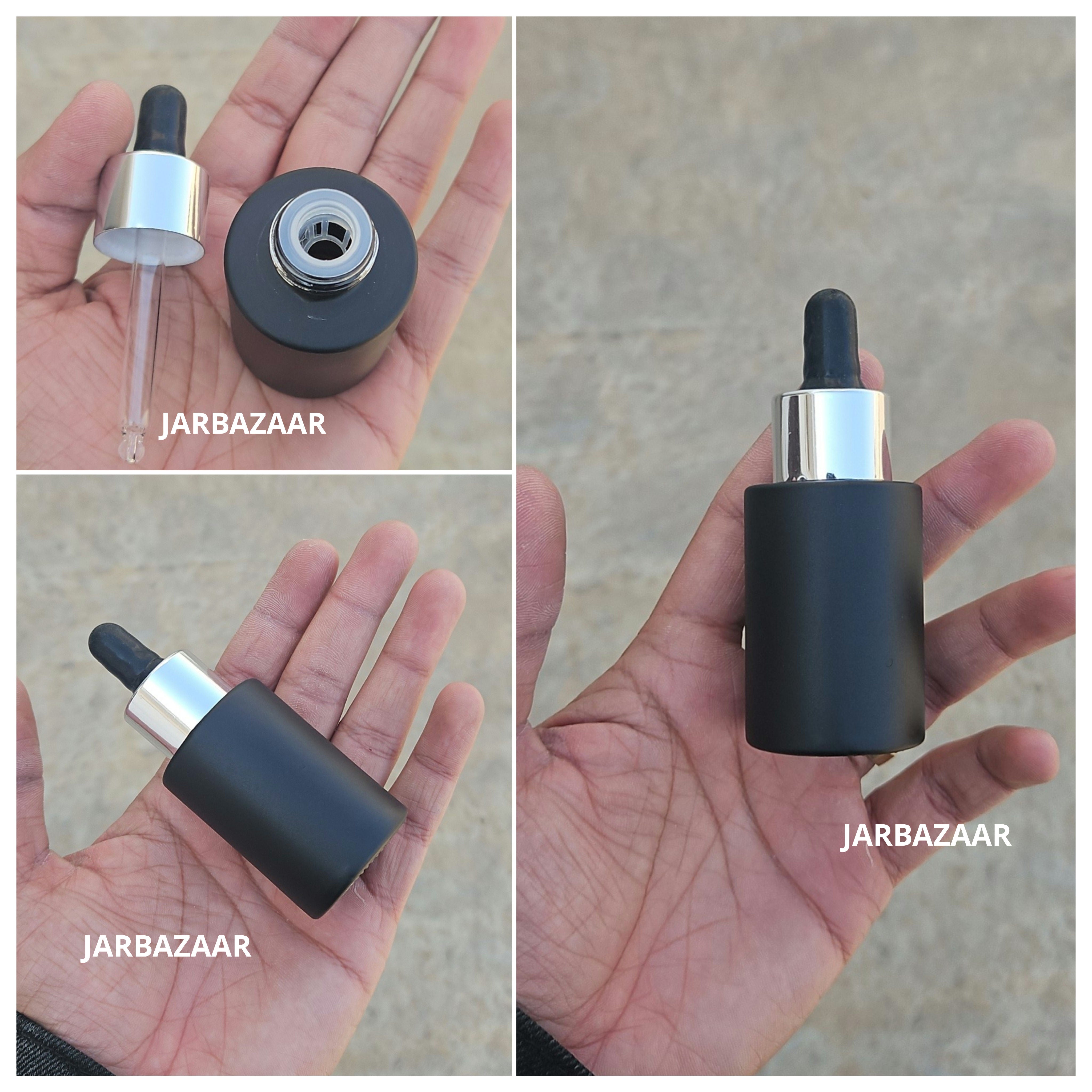 30 ML Matt Black - Flat Shoulder Dropper Bottle