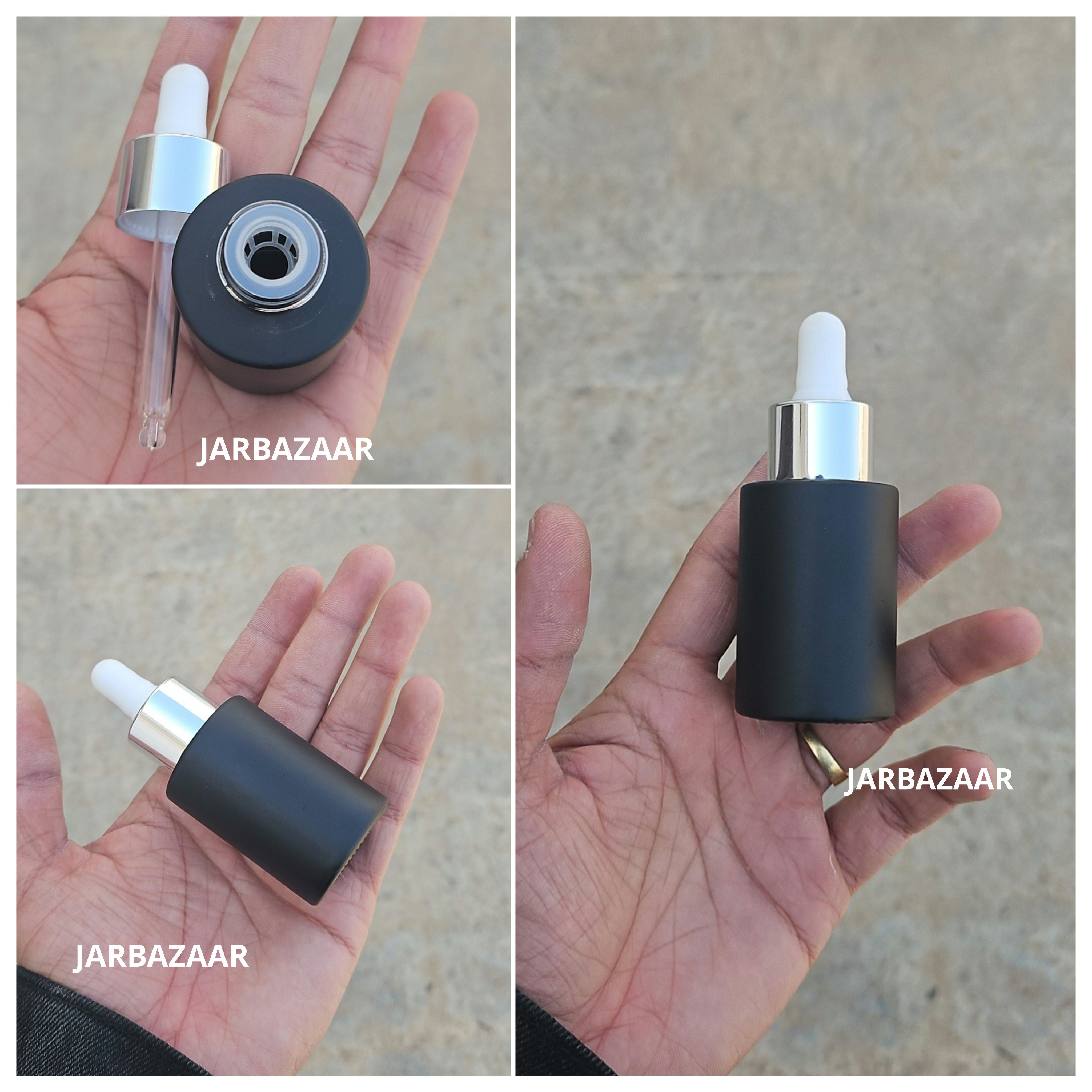 30 ML Matt Black - Flat Shoulder Dropper Bottle