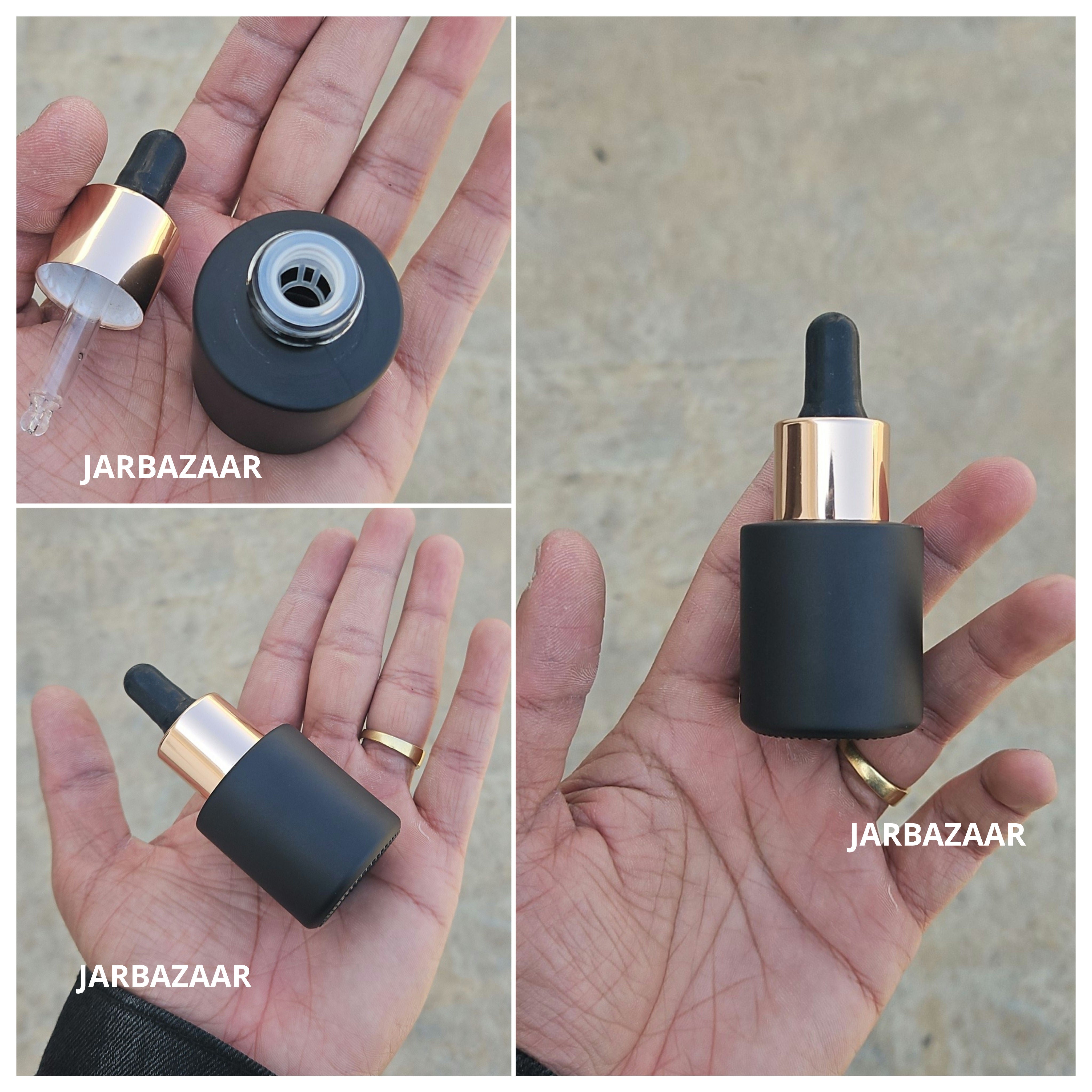 20 ML Matt Black - Flat Shoulder Dropper Bottle