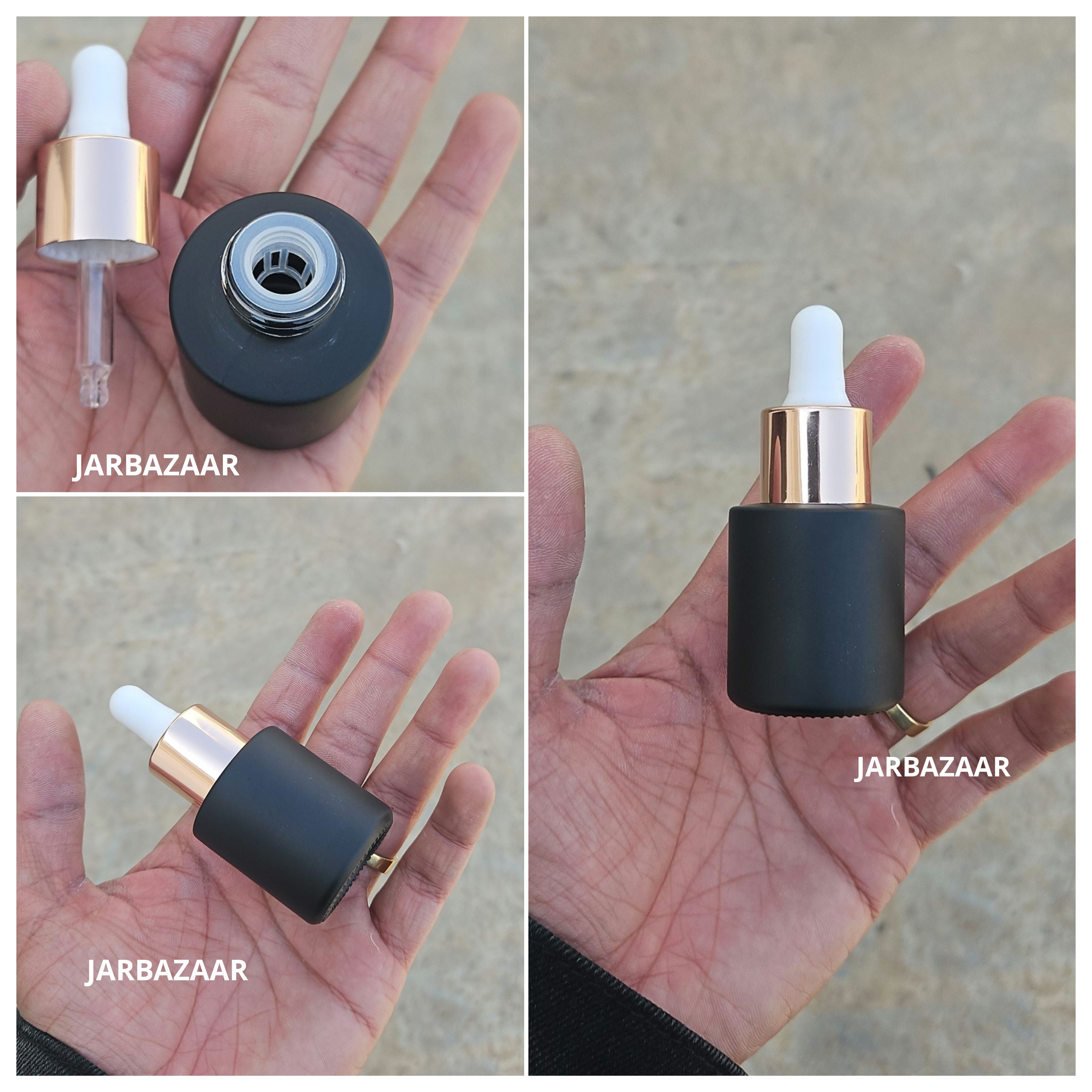 20 ML Matt Black - Flat Shoulder Dropper Bottle