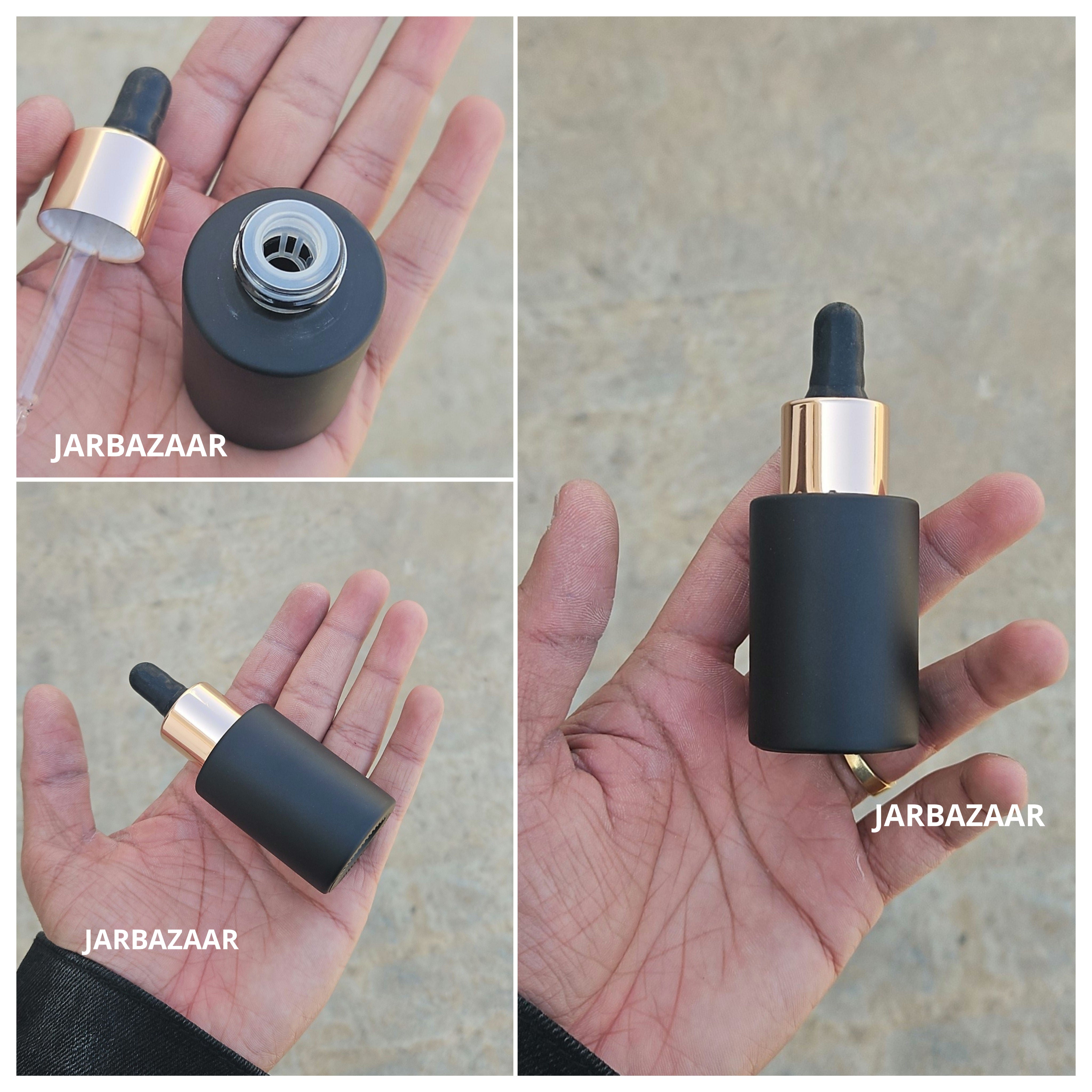 30 ML Matt Black - Flat Shoulder Dropper Bottle