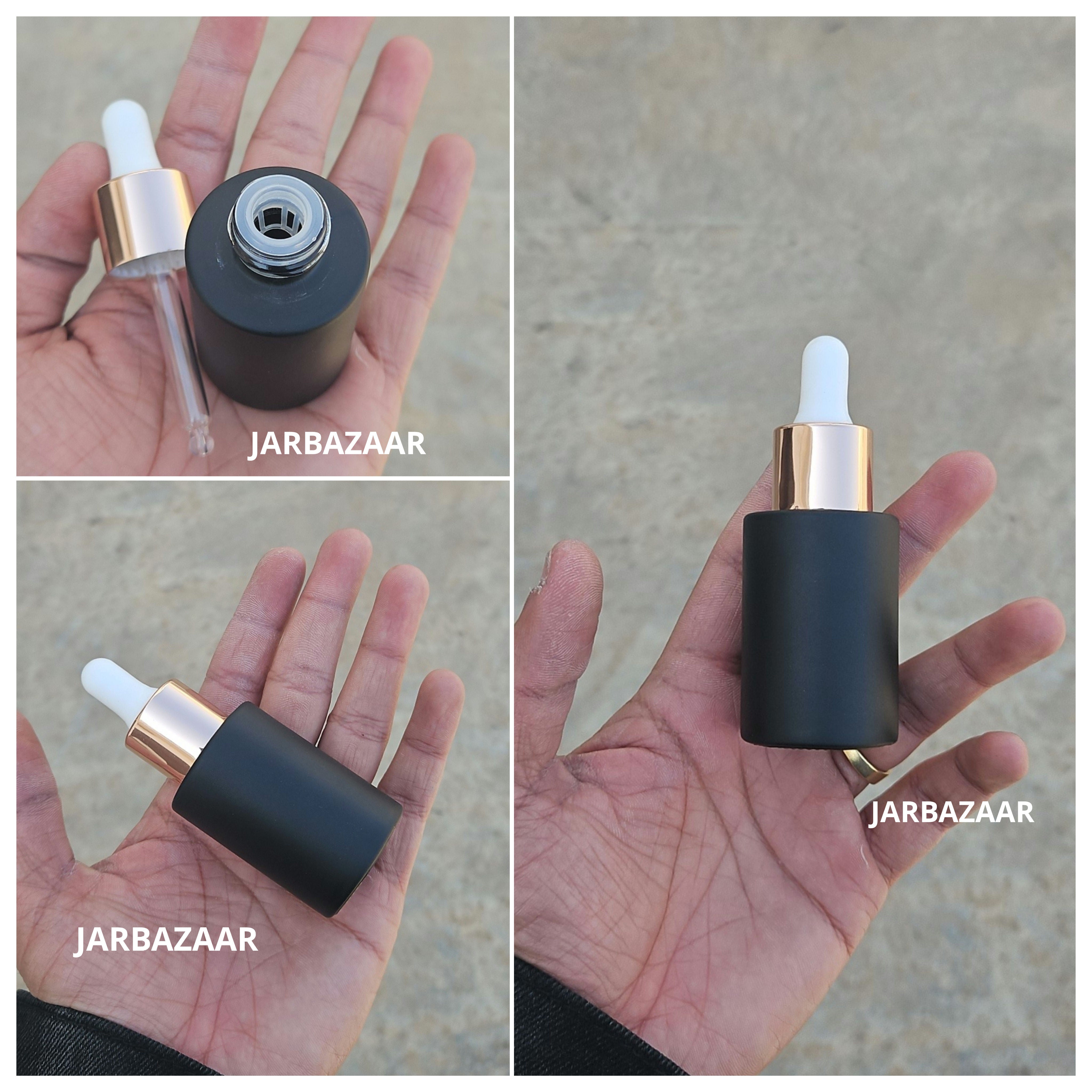 30 ML Matt Black - Flat Shoulder Dropper Bottle