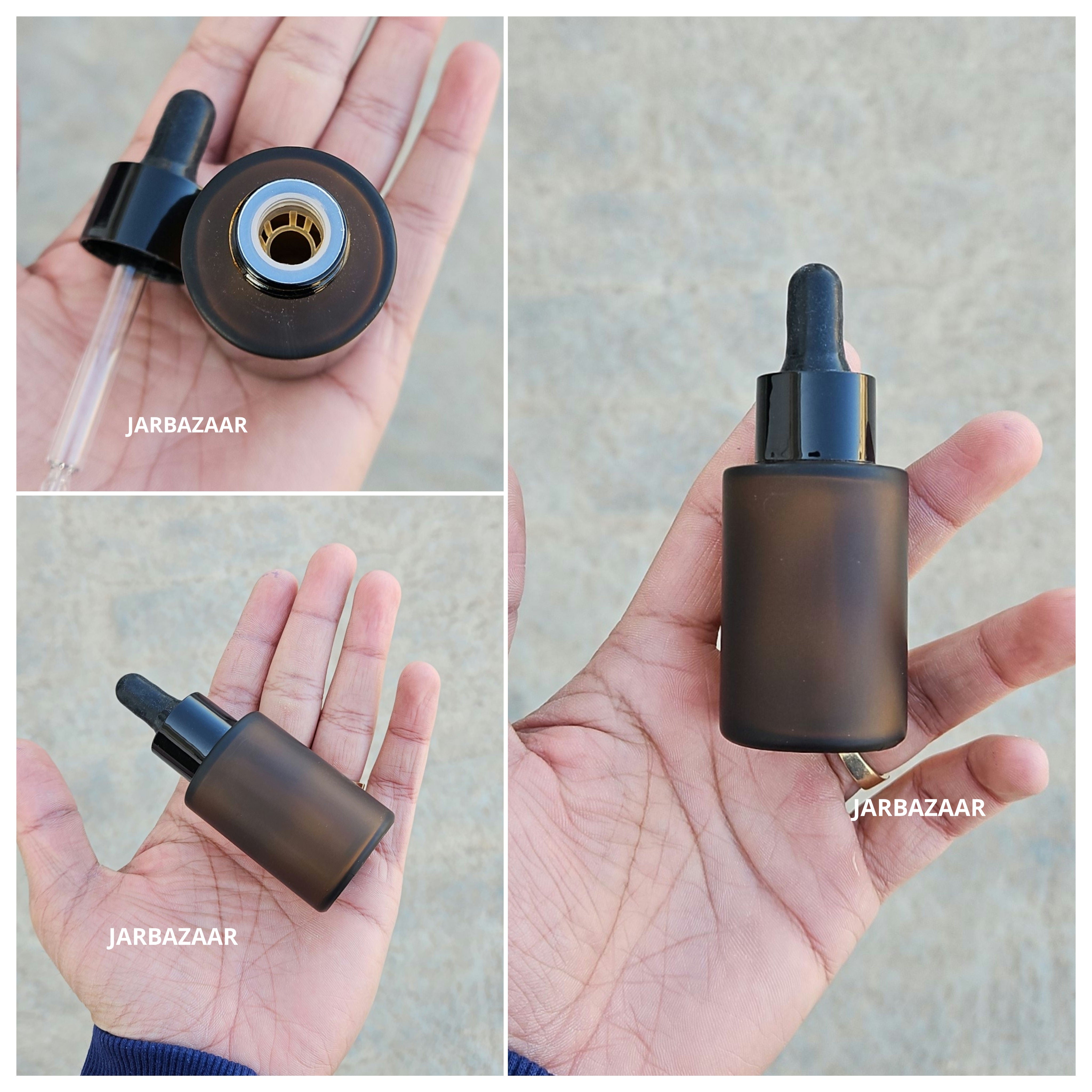 30 ML Amber Frosted - Flat Shoulder Dropper Bottle