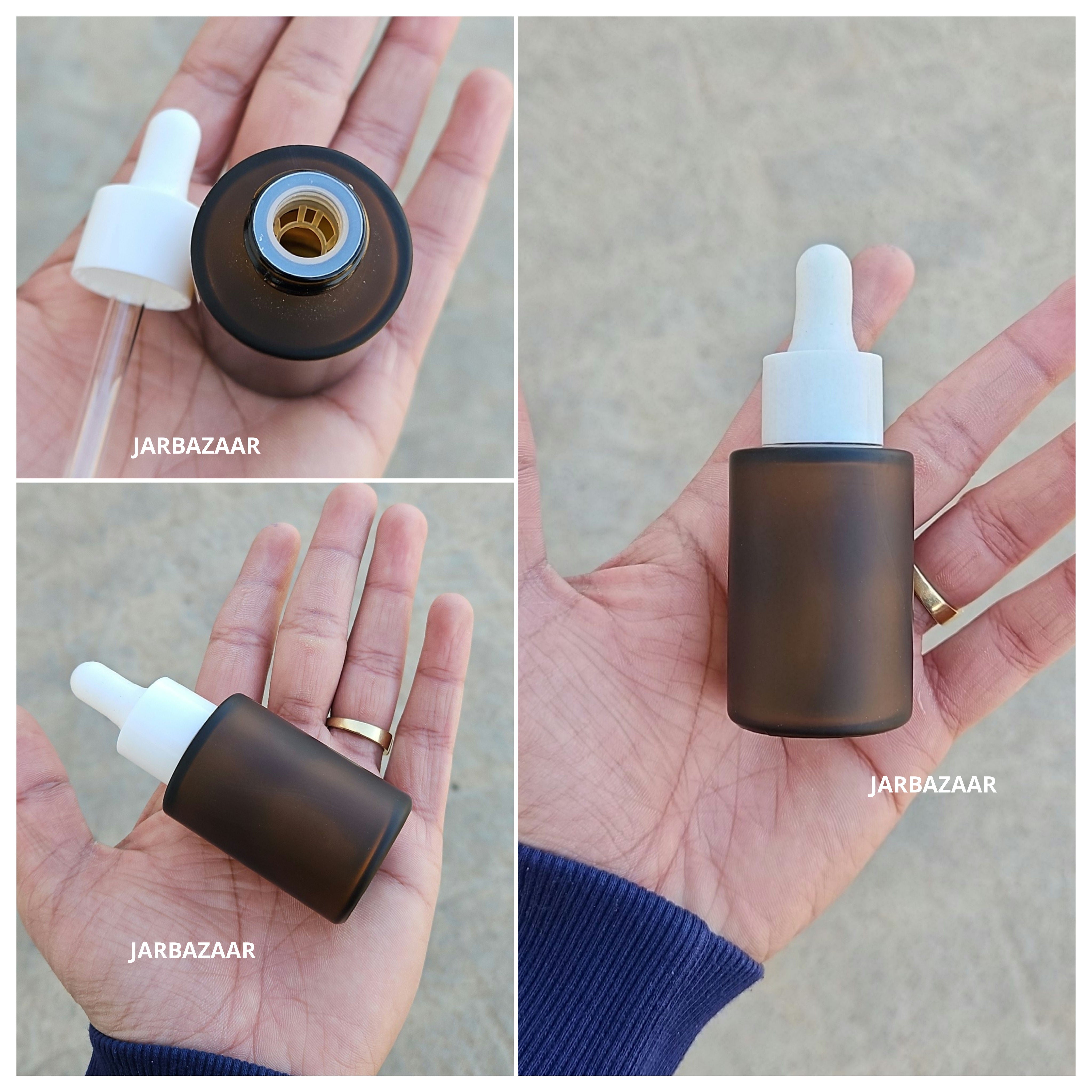 30 ML Amber Frosted - Flat Shoulder Dropper Bottle