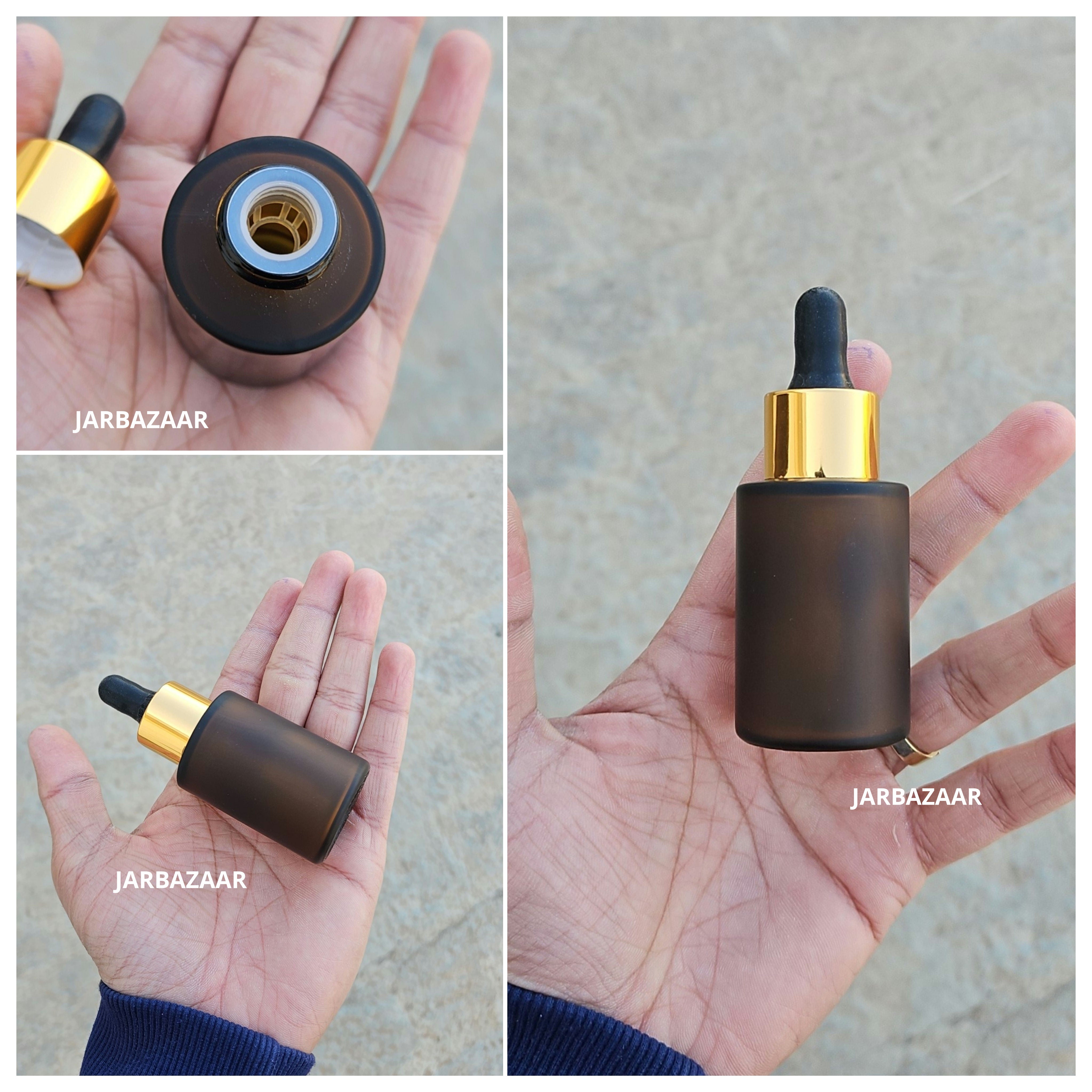 30 ML Amber Frosted - Flat Shoulder Dropper Bottle
