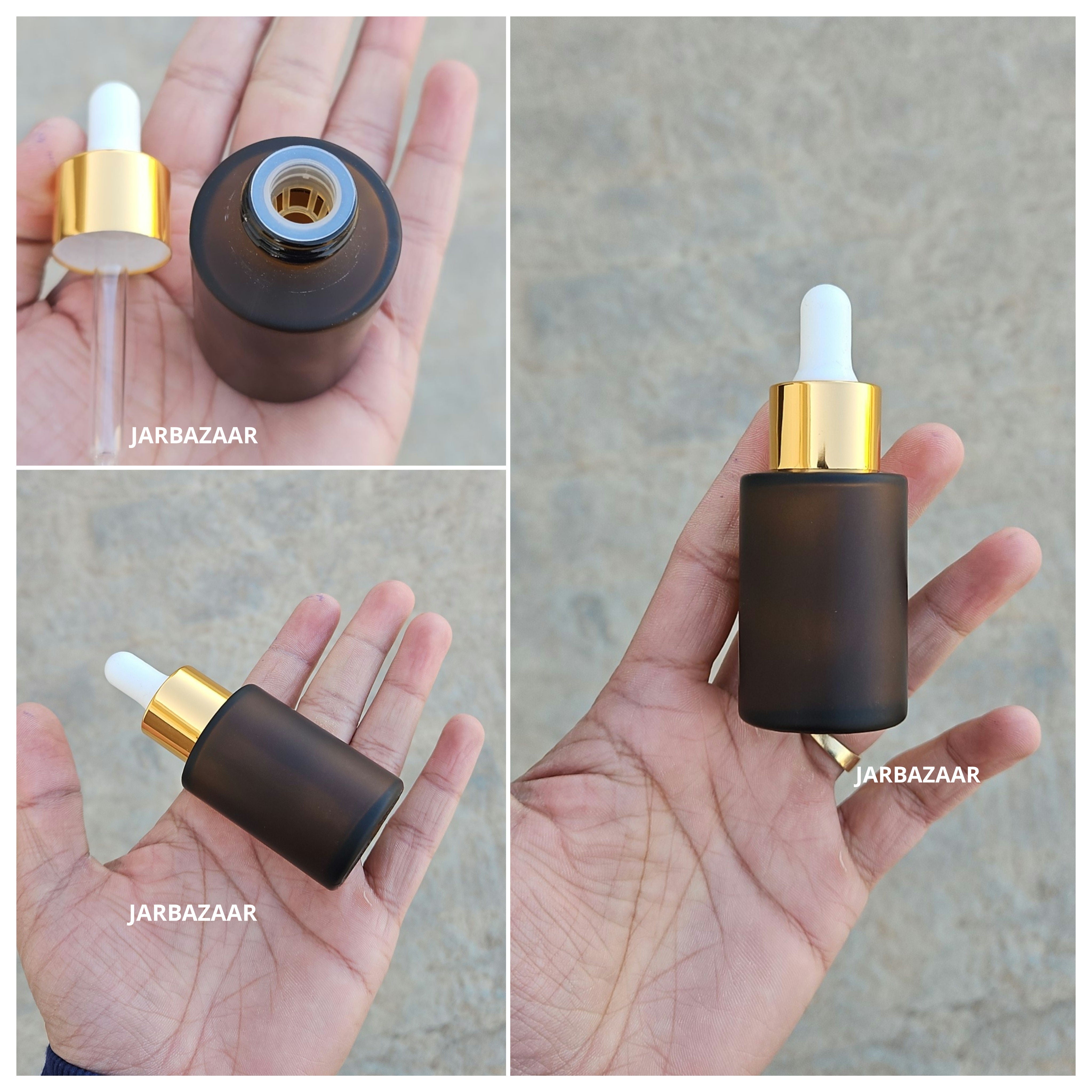 30 ML Amber Frosted - Flat Shoulder Dropper Bottle
