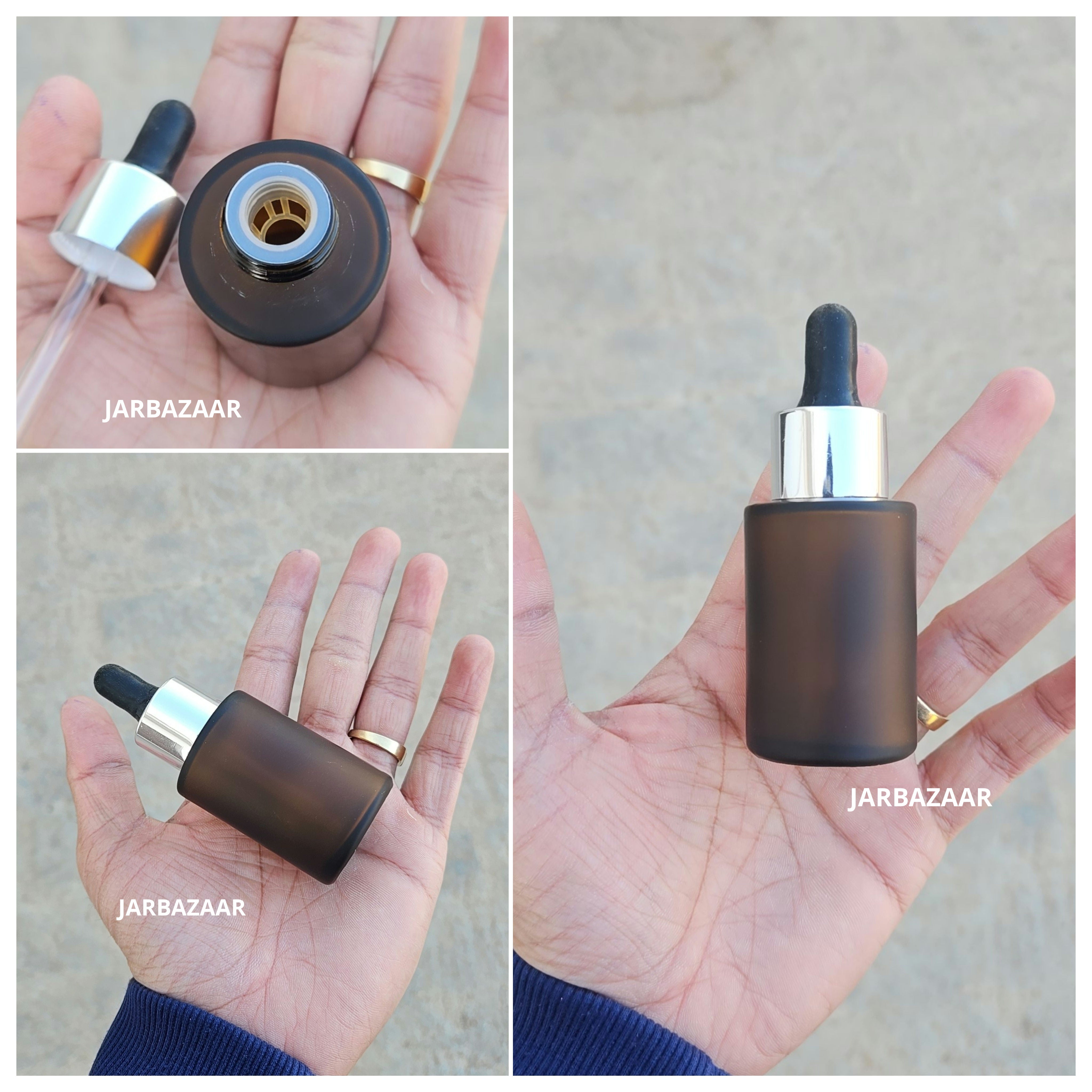 30 ML Amber Frosted - Flat Shoulder Dropper Bottle