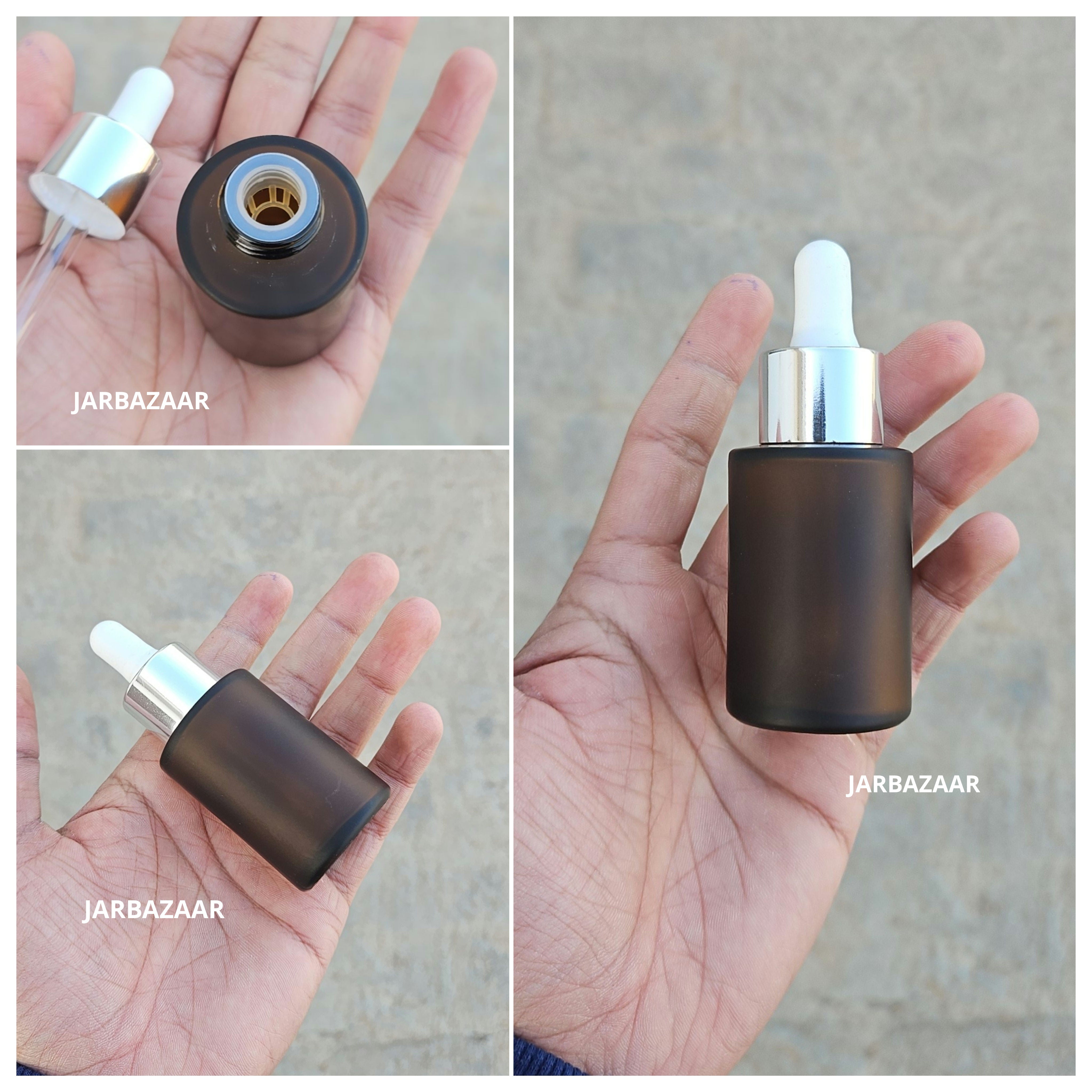 30 ML Amber Frosted - Flat Shoulder Dropper Bottle