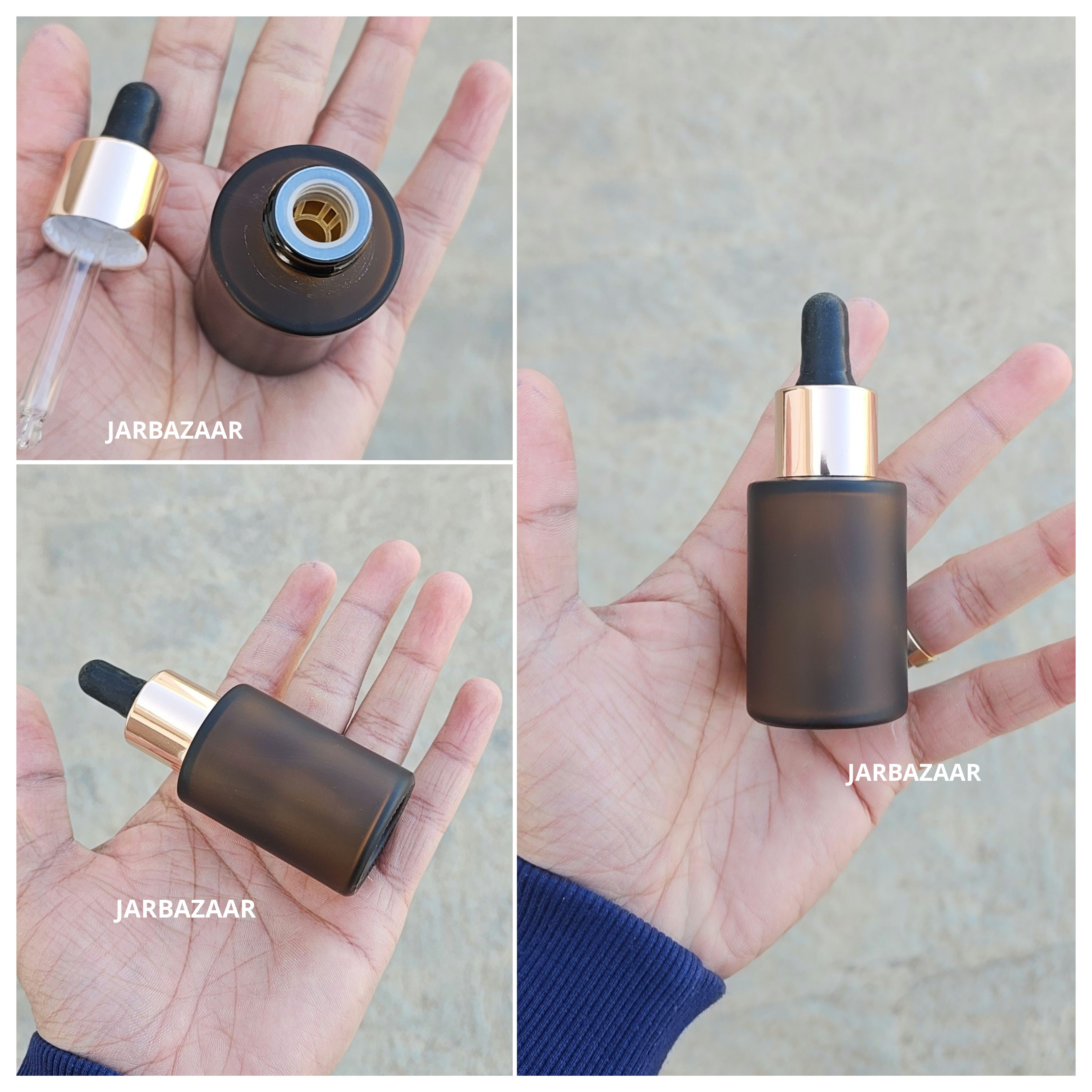 30 ML Amber Frosted - Flat Shoulder Dropper Bottle