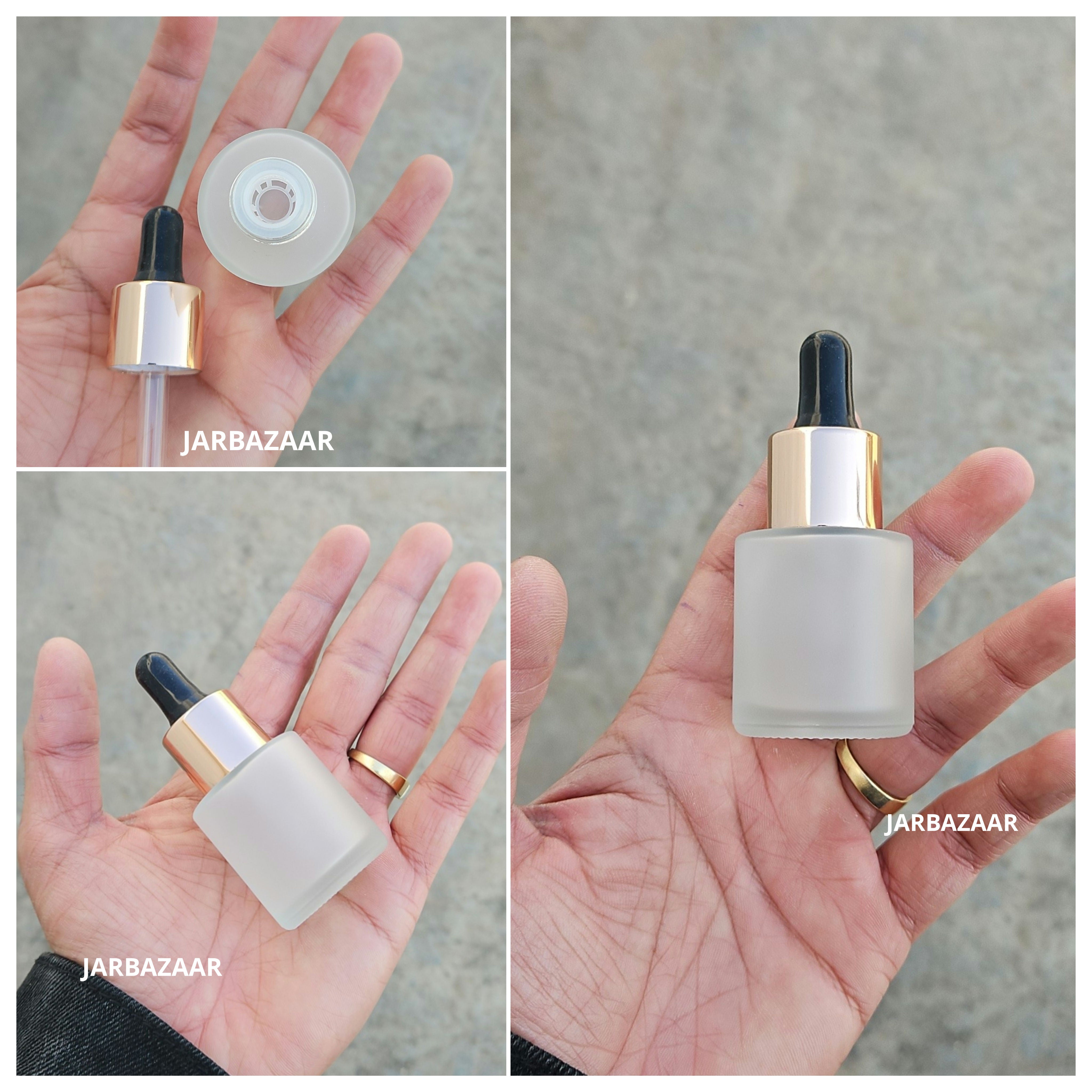 20 ML Clear Frosted - Flat Shoulder Dropper Bottle
