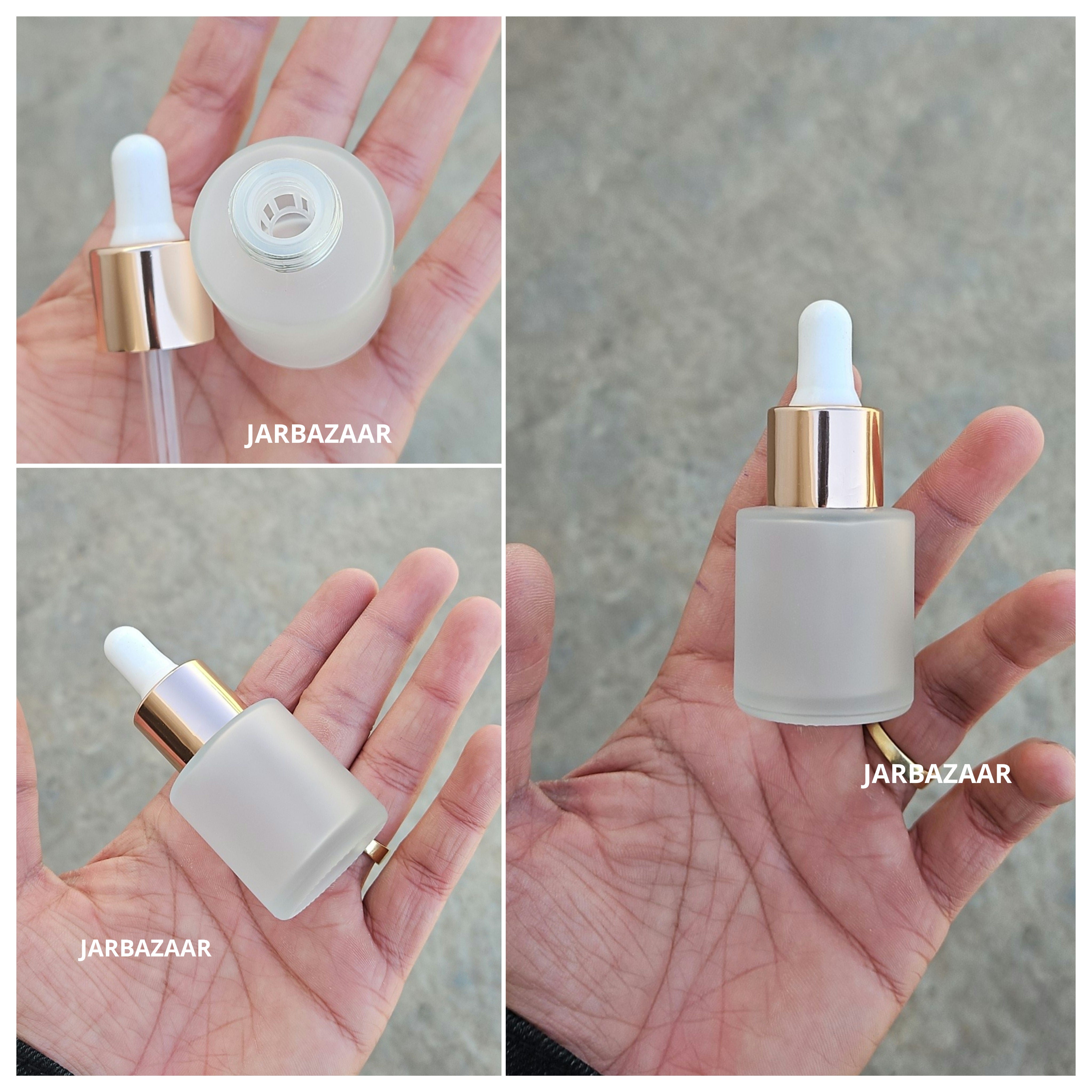20 ML Clear Frosted - Flat Shoulder Dropper Bottle