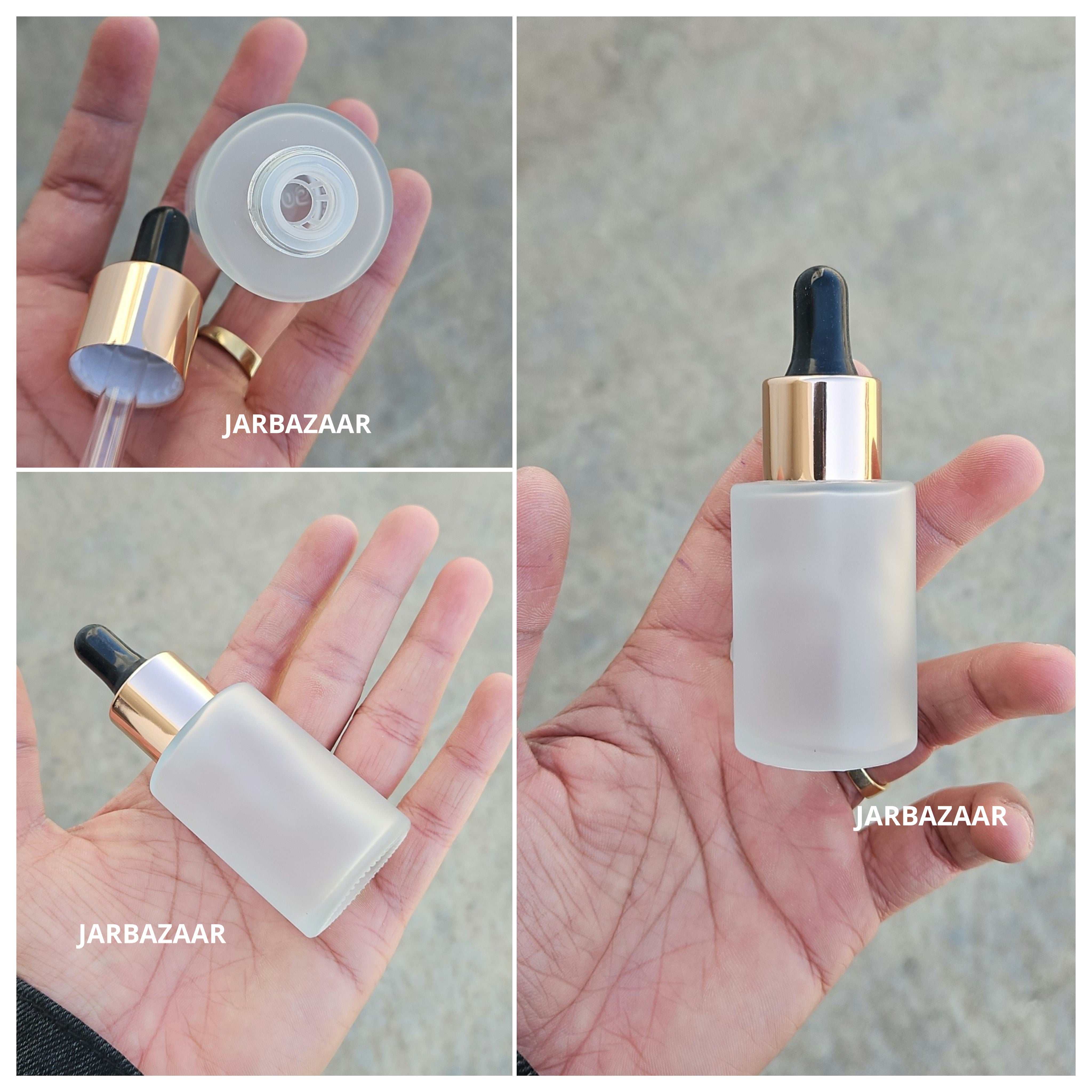 30 ML Clear Frosted - Flat Shoulder Dropper Bottle
