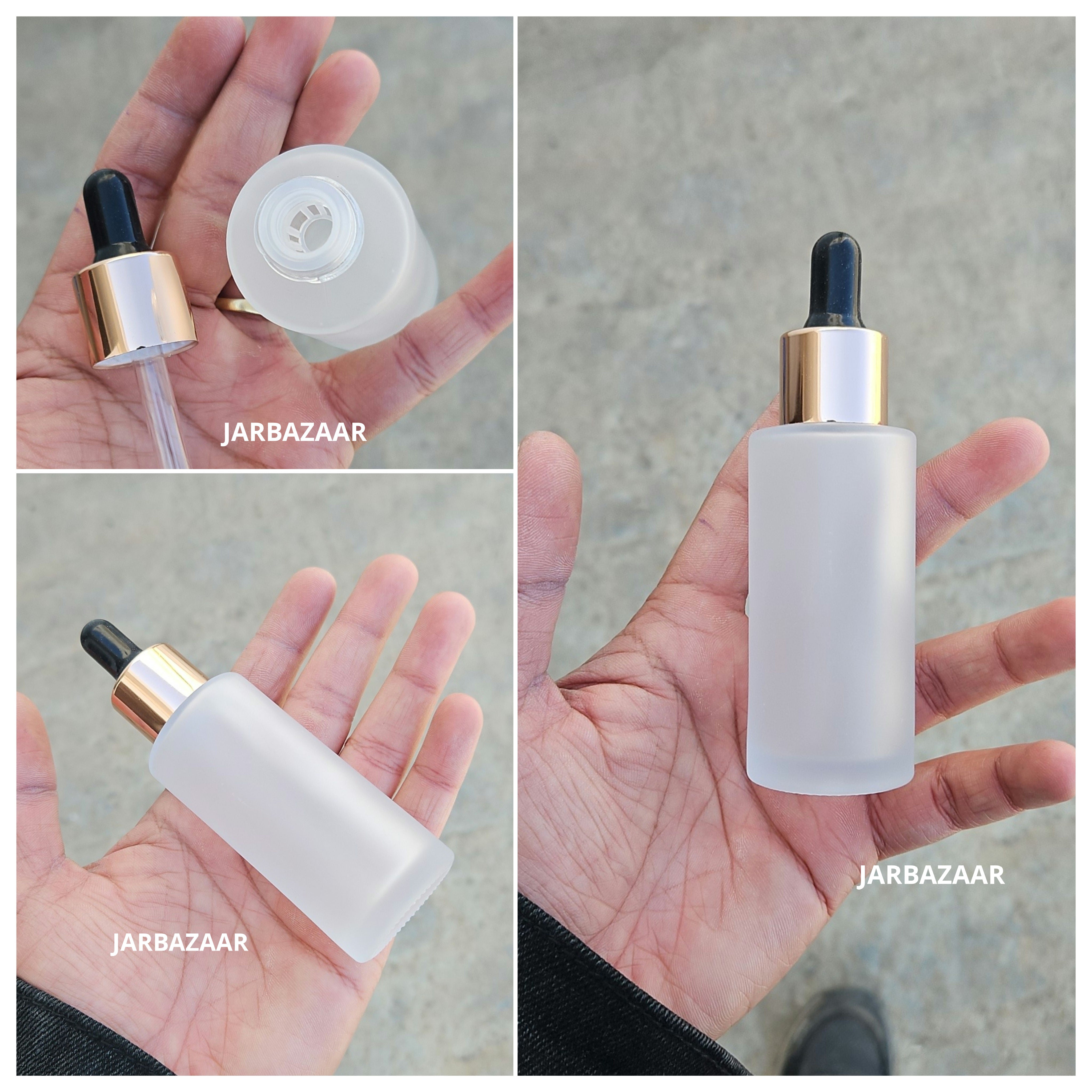 50 ML Clear Frosted - Flat Shoulder Dropper Bottle