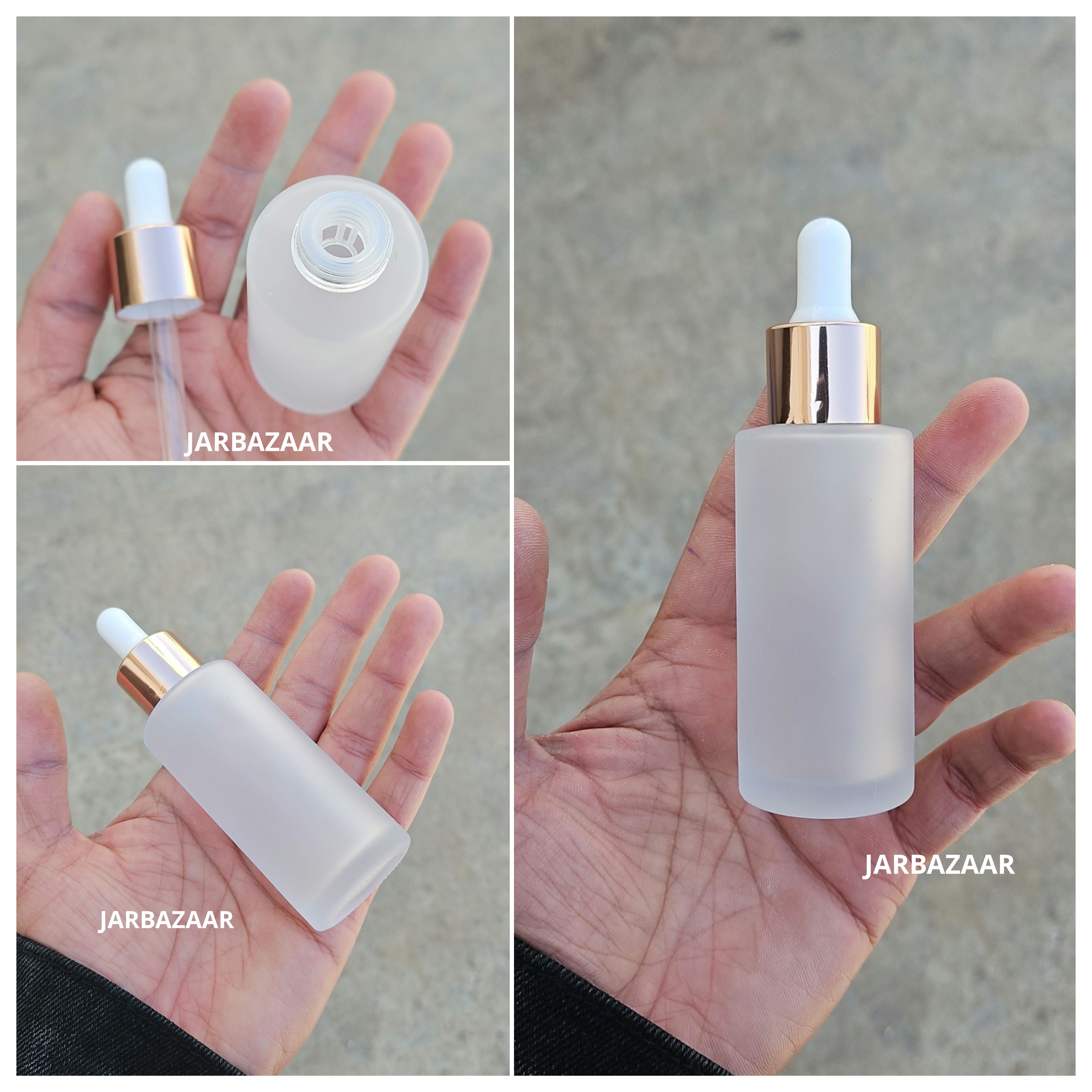 50 ML Clear Frosted - Flat Shoulder Dropper Bottle