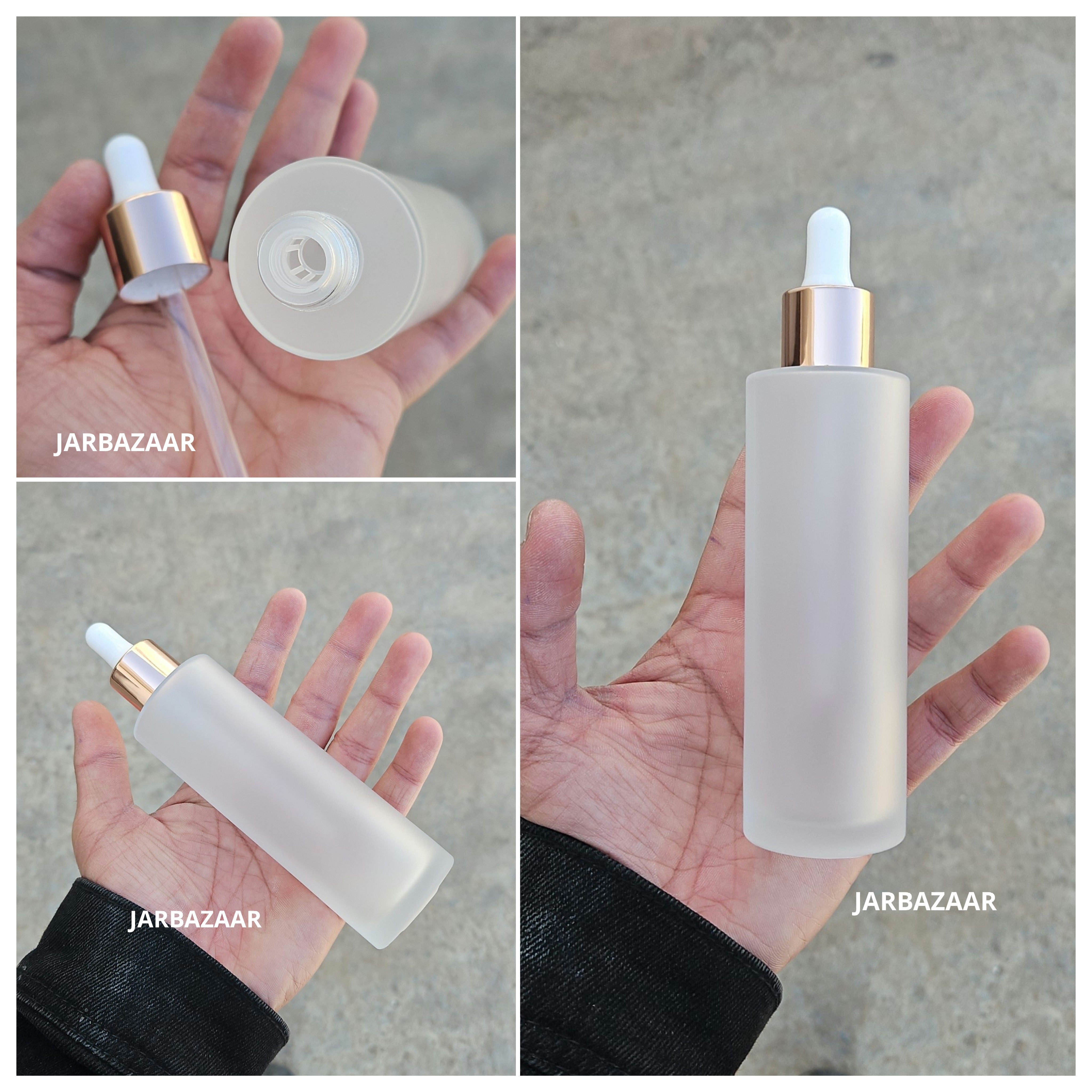 100 ML Clear Frosted - Flat Shoulder Dropper Bottle