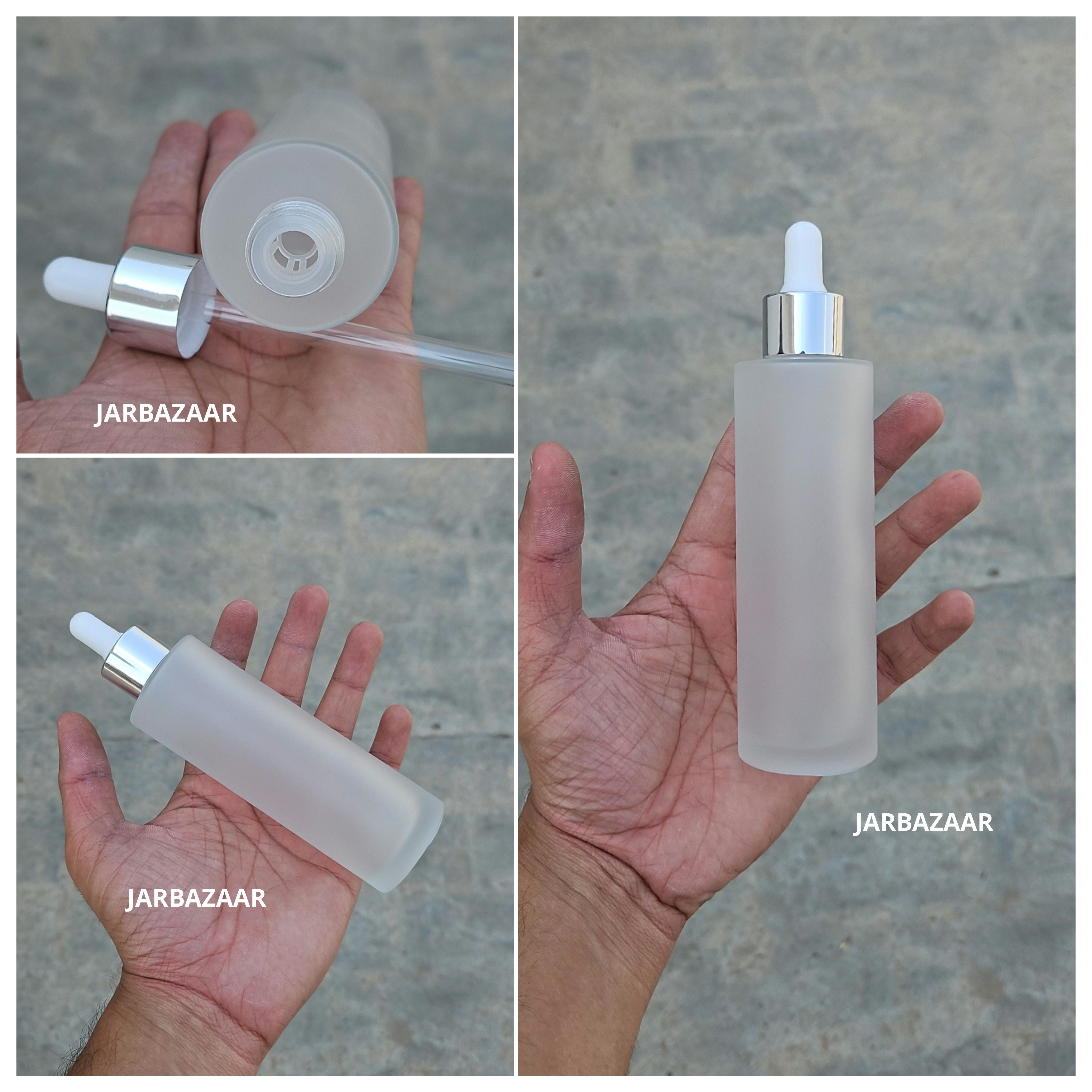 100 ML Clear Frosted - Flat Shoulder Dropper Bottle