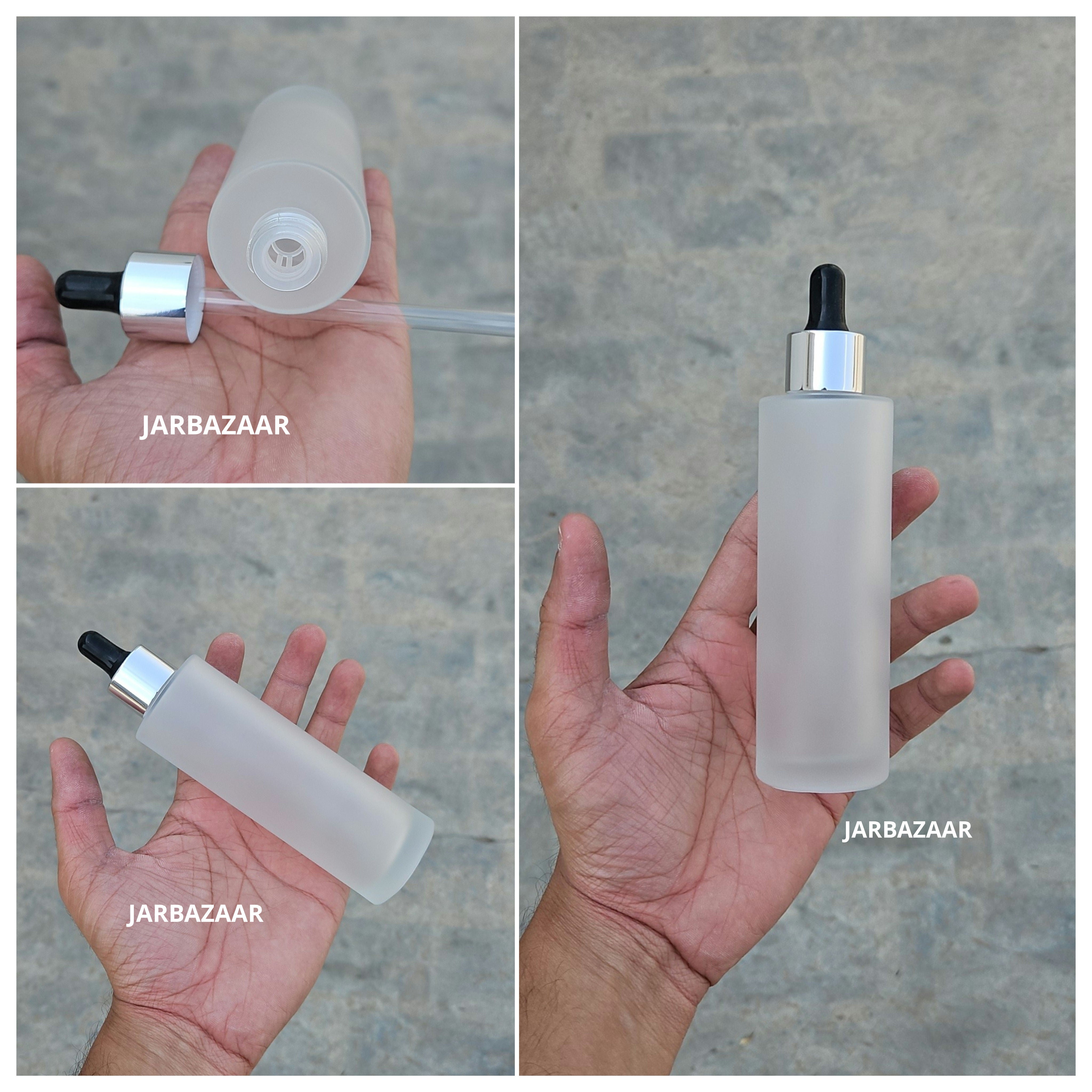 100 ML Clear Frosted - Flat Shoulder Dropper Bottle