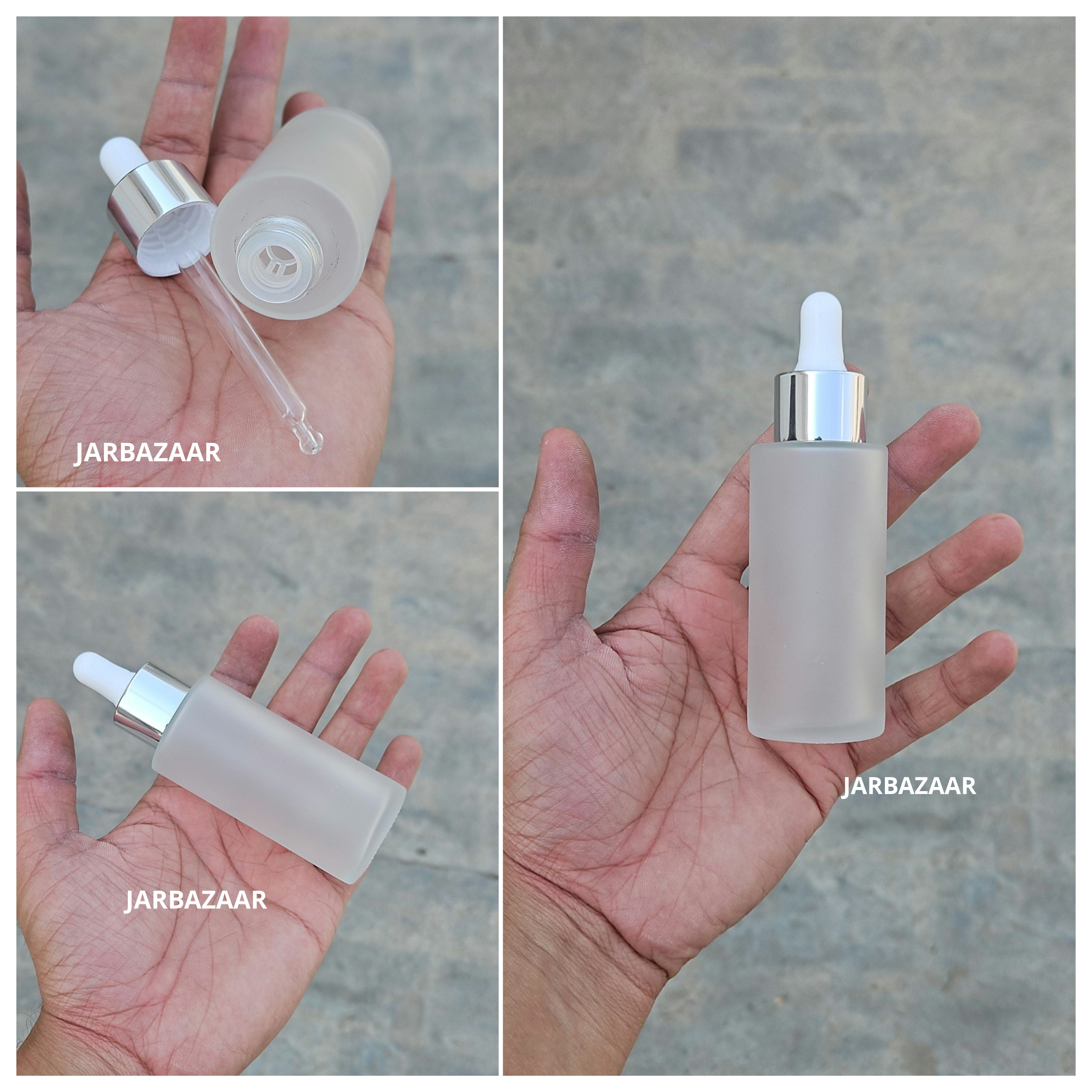 50 ML Clear Frosted - Flat Shoulder Dropper Bottle