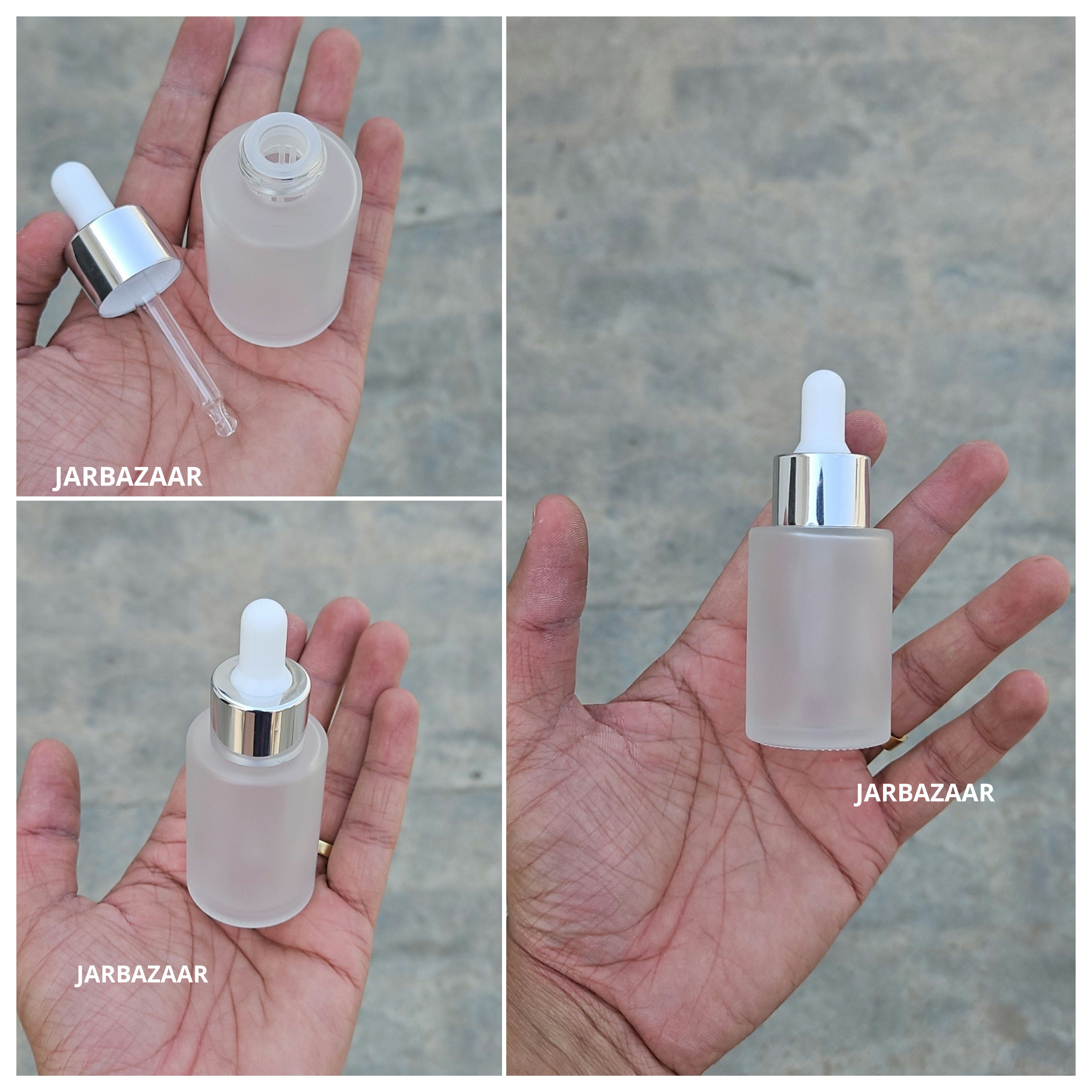 30 ML Clear Frosted - Flat Shoulder Dropper Bottle