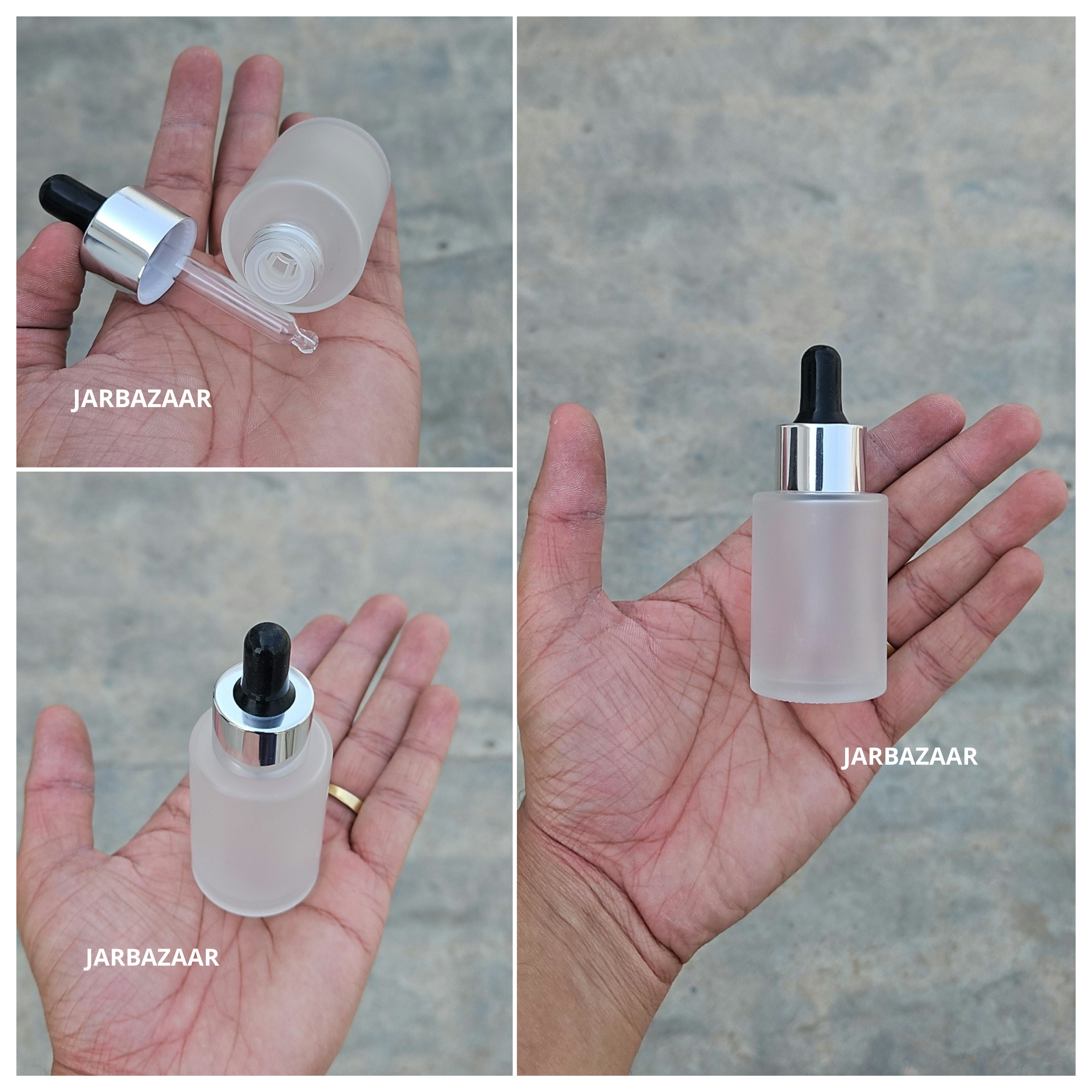 30 ML Clear Frosted - Flat Shoulder Dropper Bottle