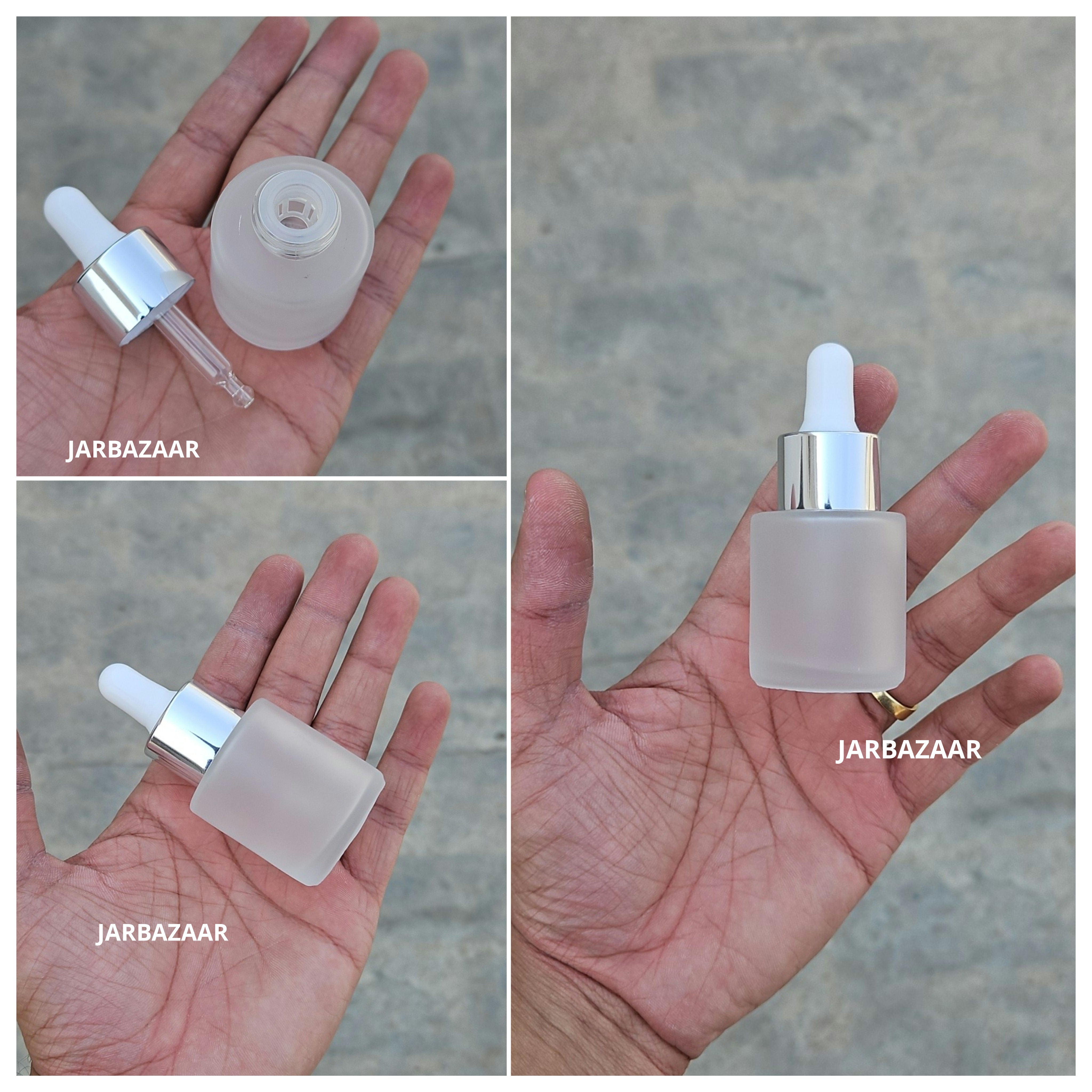 20 ML Clear Frosted - Flat Shoulder Dropper Bottle