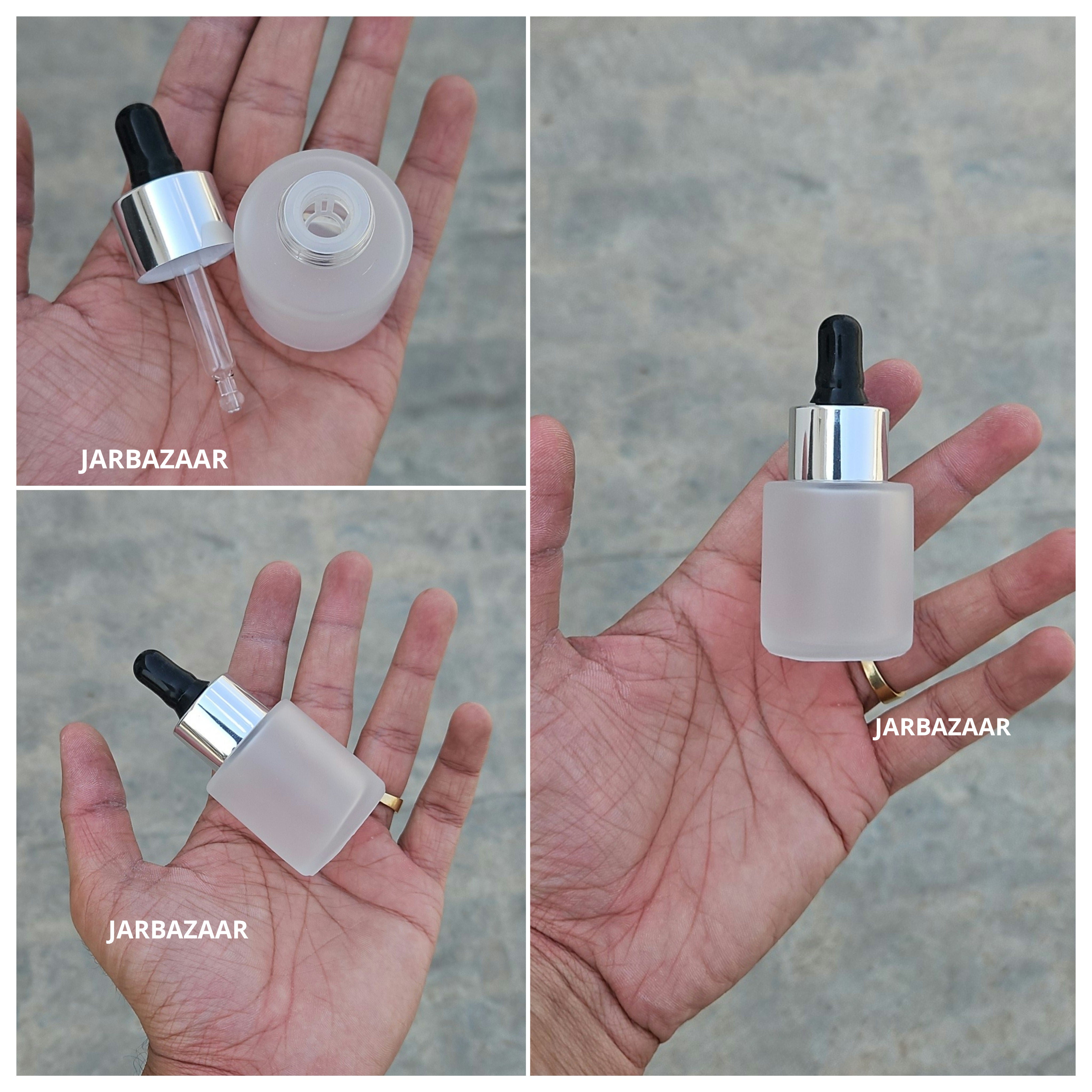 20 ML Clear Frosted - Flat Shoulder Dropper Bottle