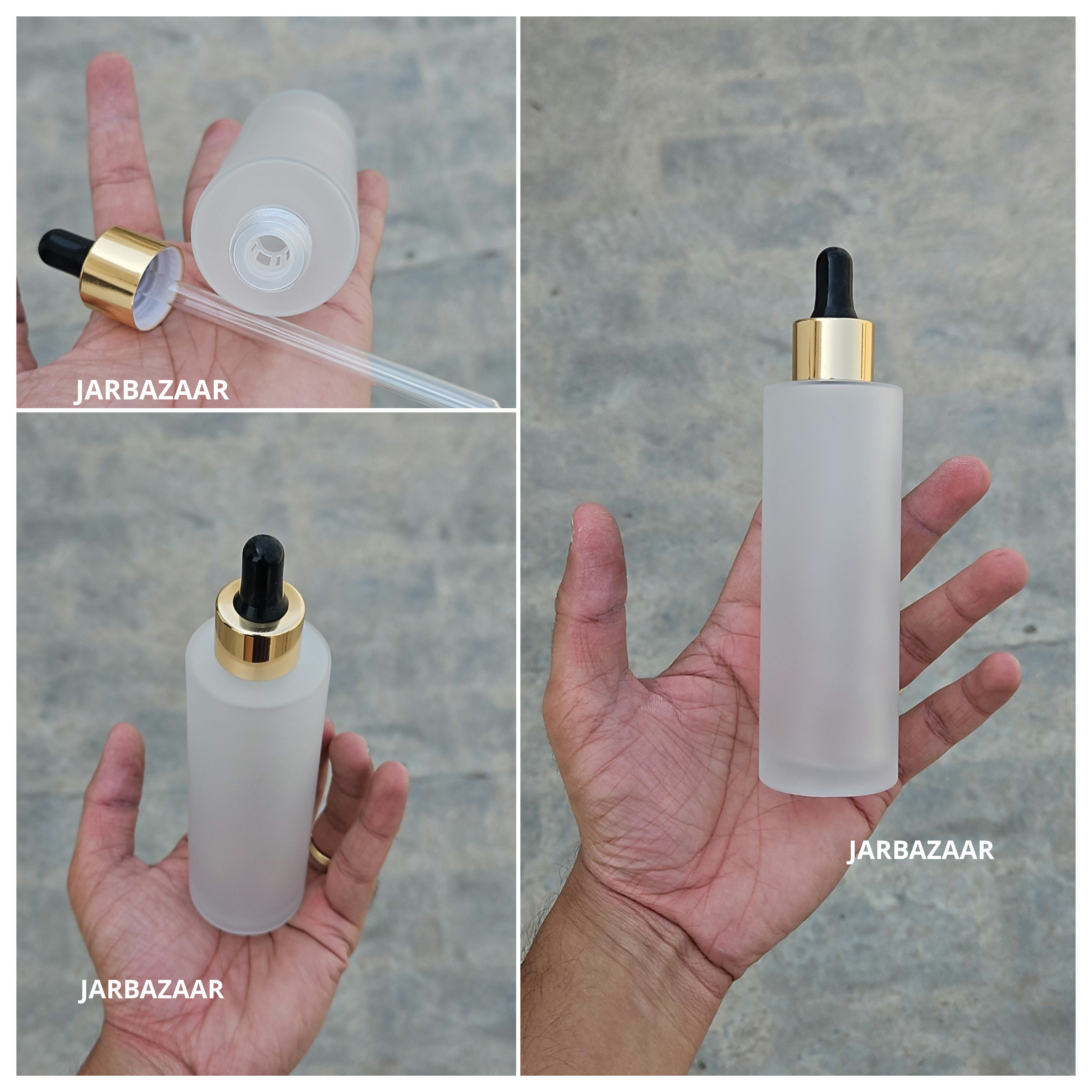 100 ML Clear Frosted - Flat Shoulder Dropper Bottle