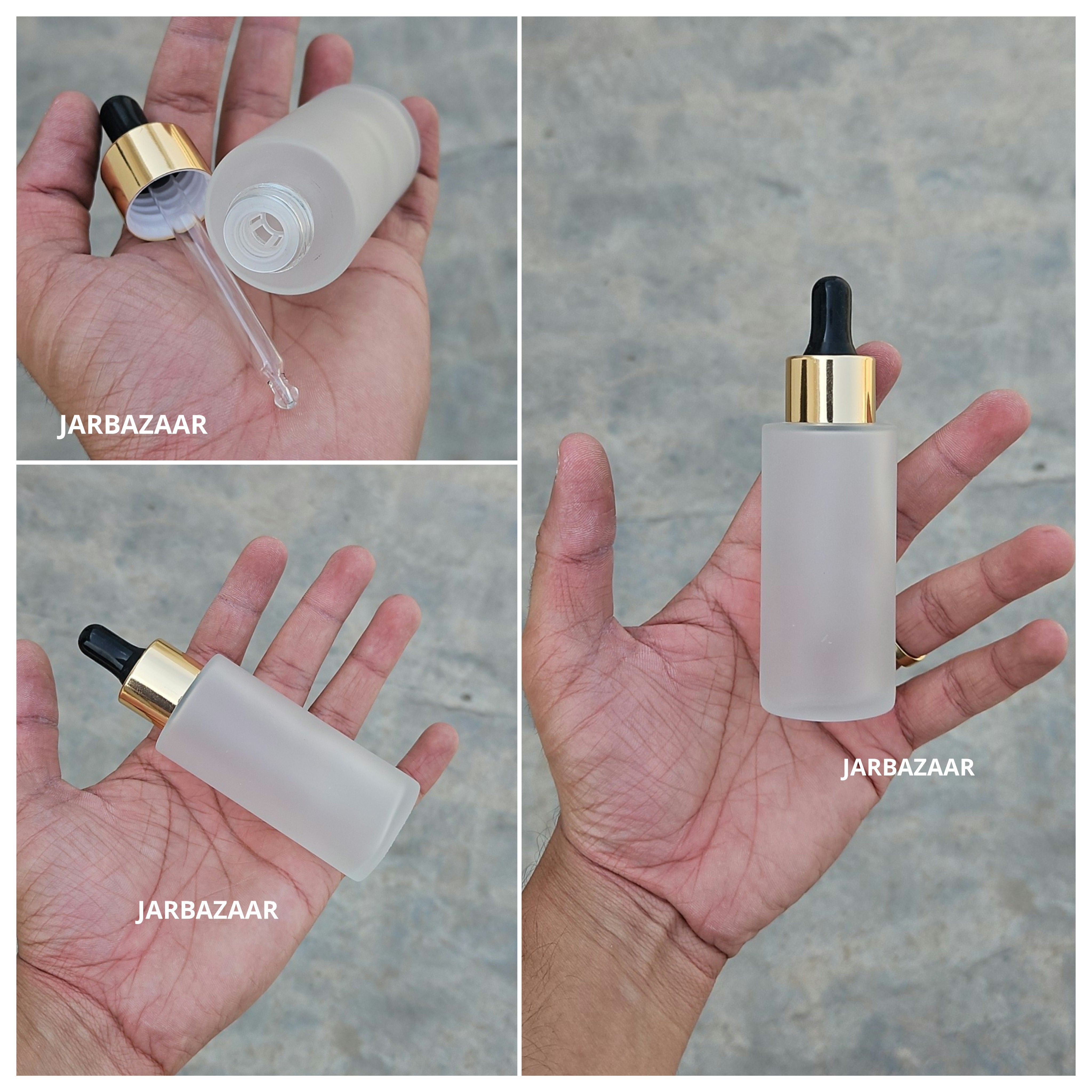 50 ML Clear Frosted - Flat Shoulder Dropper Bottle