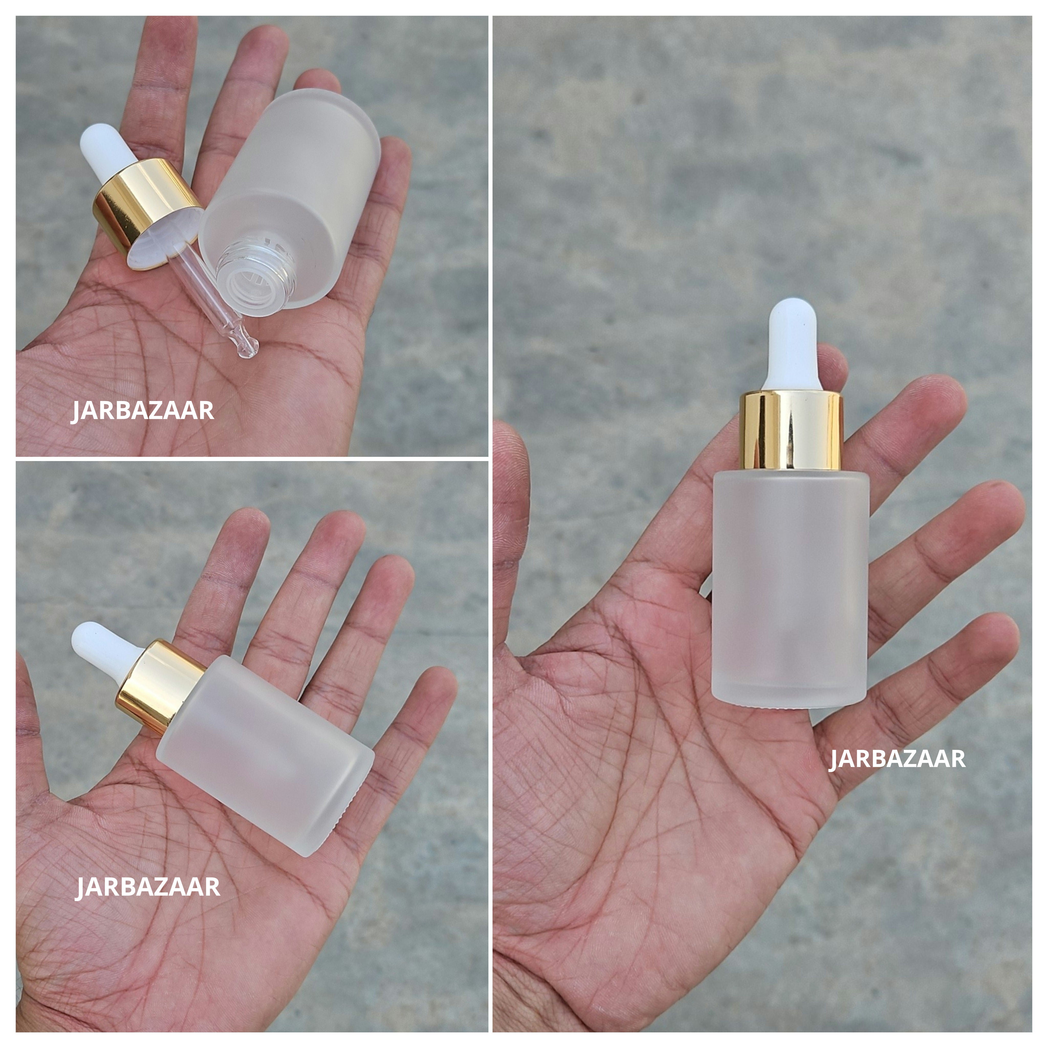 30 ML Clear Frosted - Flat Shoulder Dropper Bottle