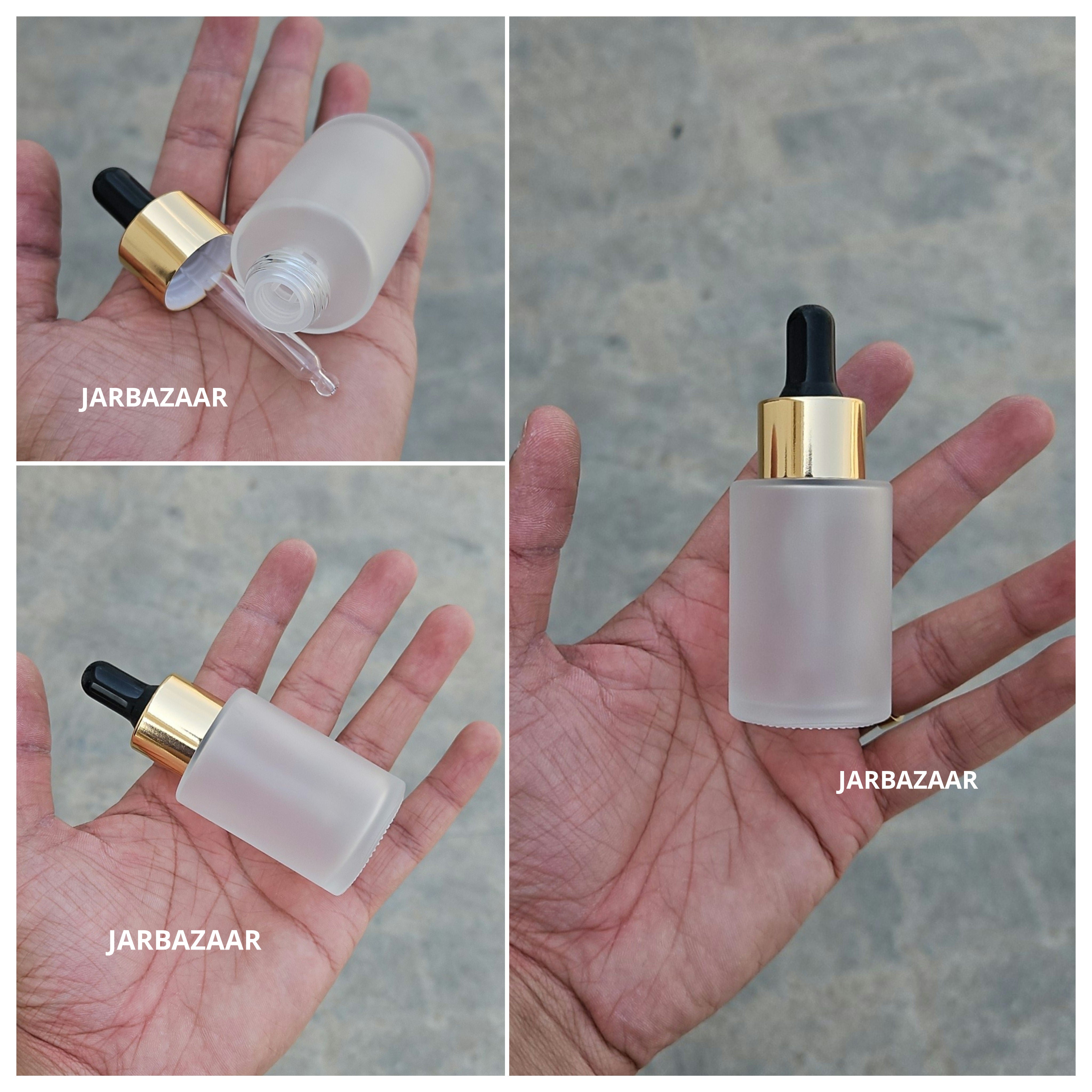 30 ML Clear Frosted - Flat Shoulder Dropper Bottle