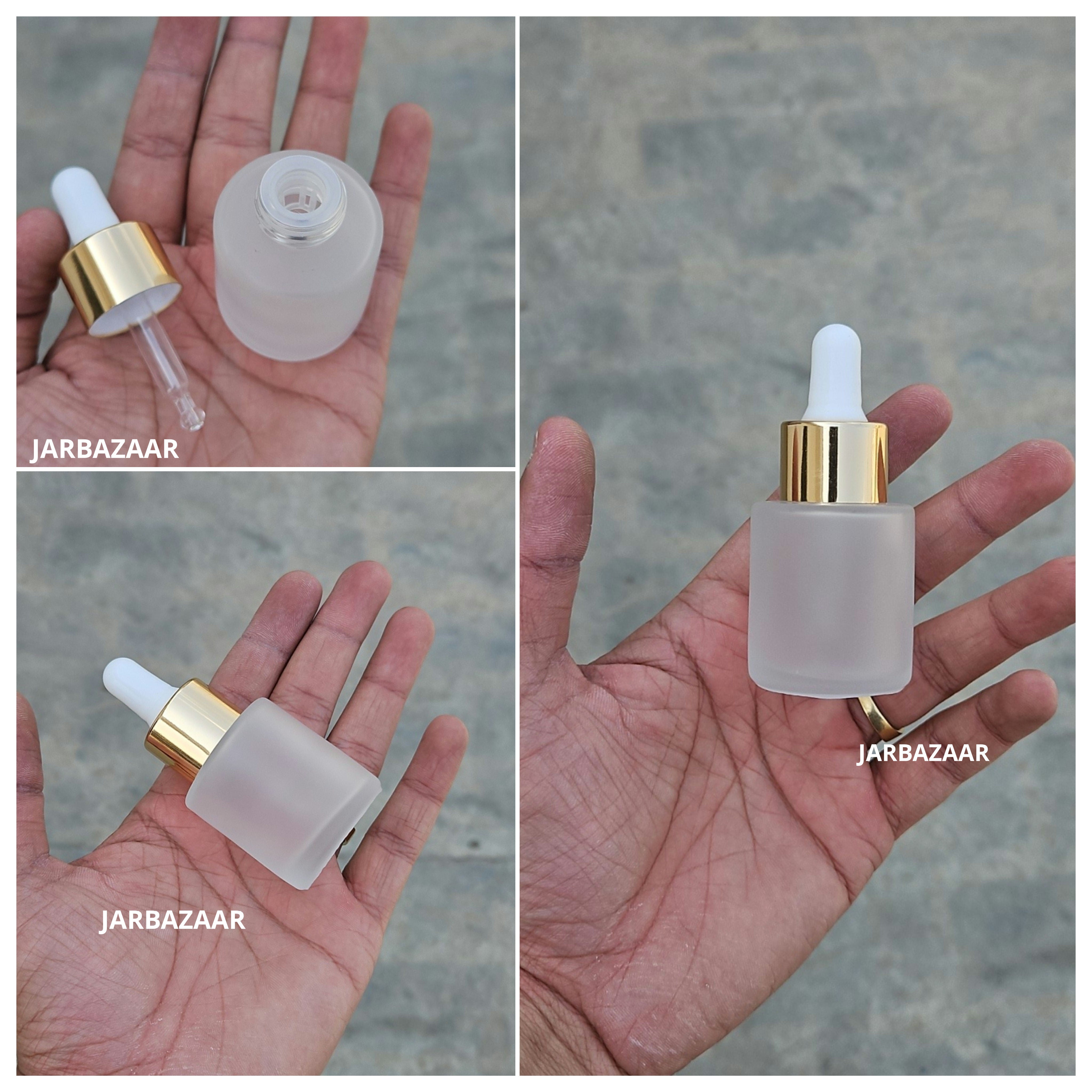 20 ML Clear Frosted - Flat Shoulder Dropper Bottle