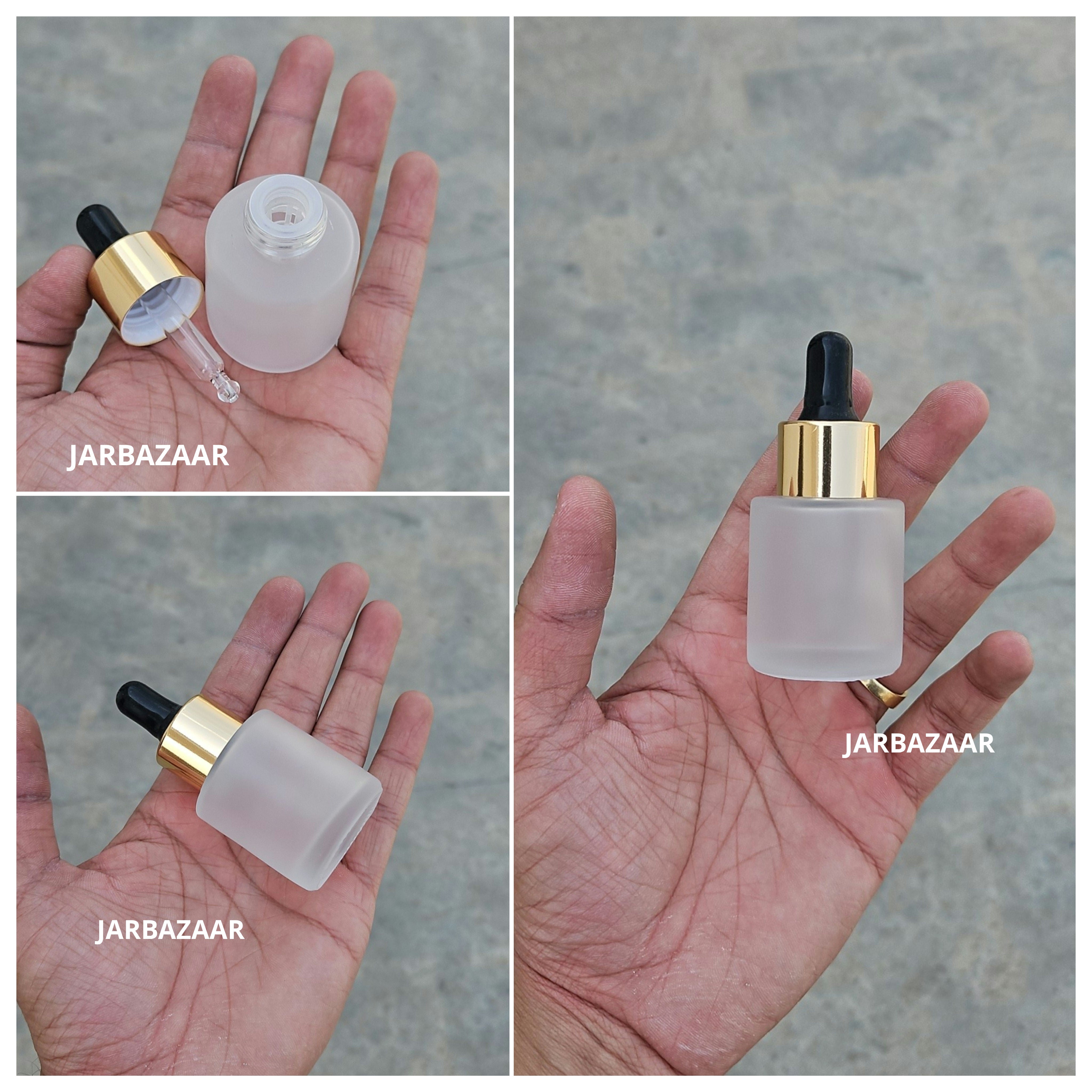 20 ML Clear Frosted - Flat Shoulder Dropper Bottle