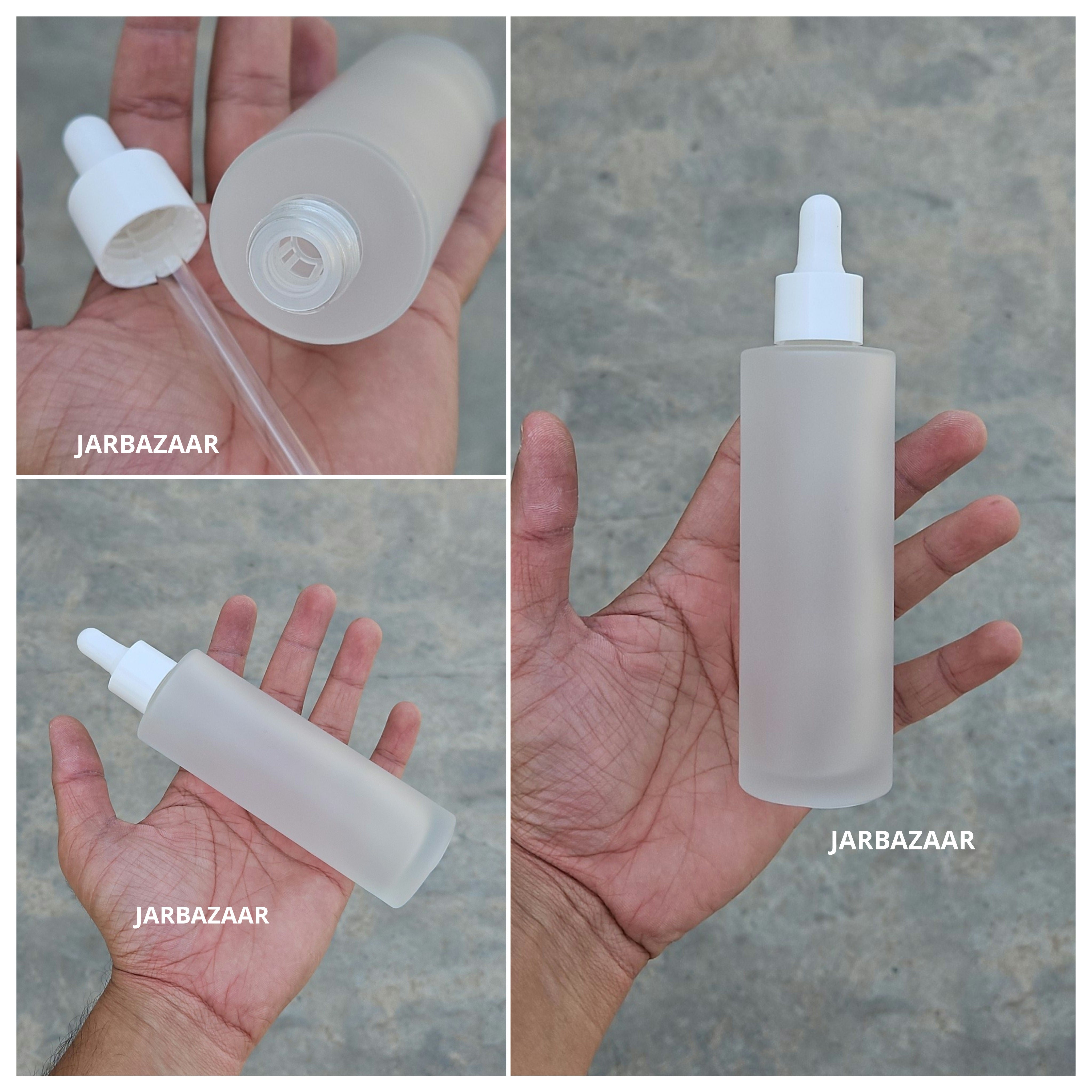 100 ML Clear Frosted - Flat Shoulder Dropper Bottle