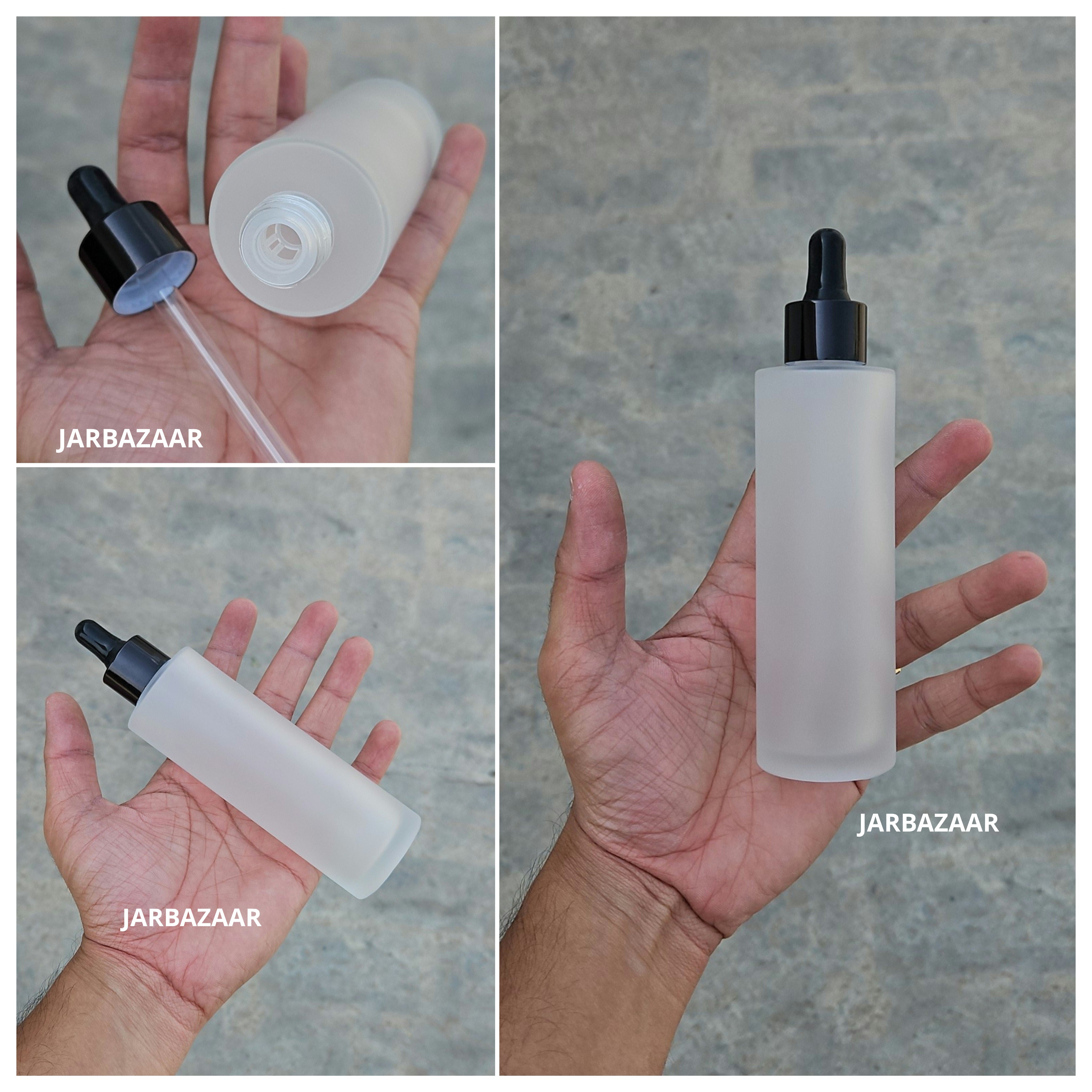 100 ML Clear Frosted - Flat Shoulder Dropper Bottle