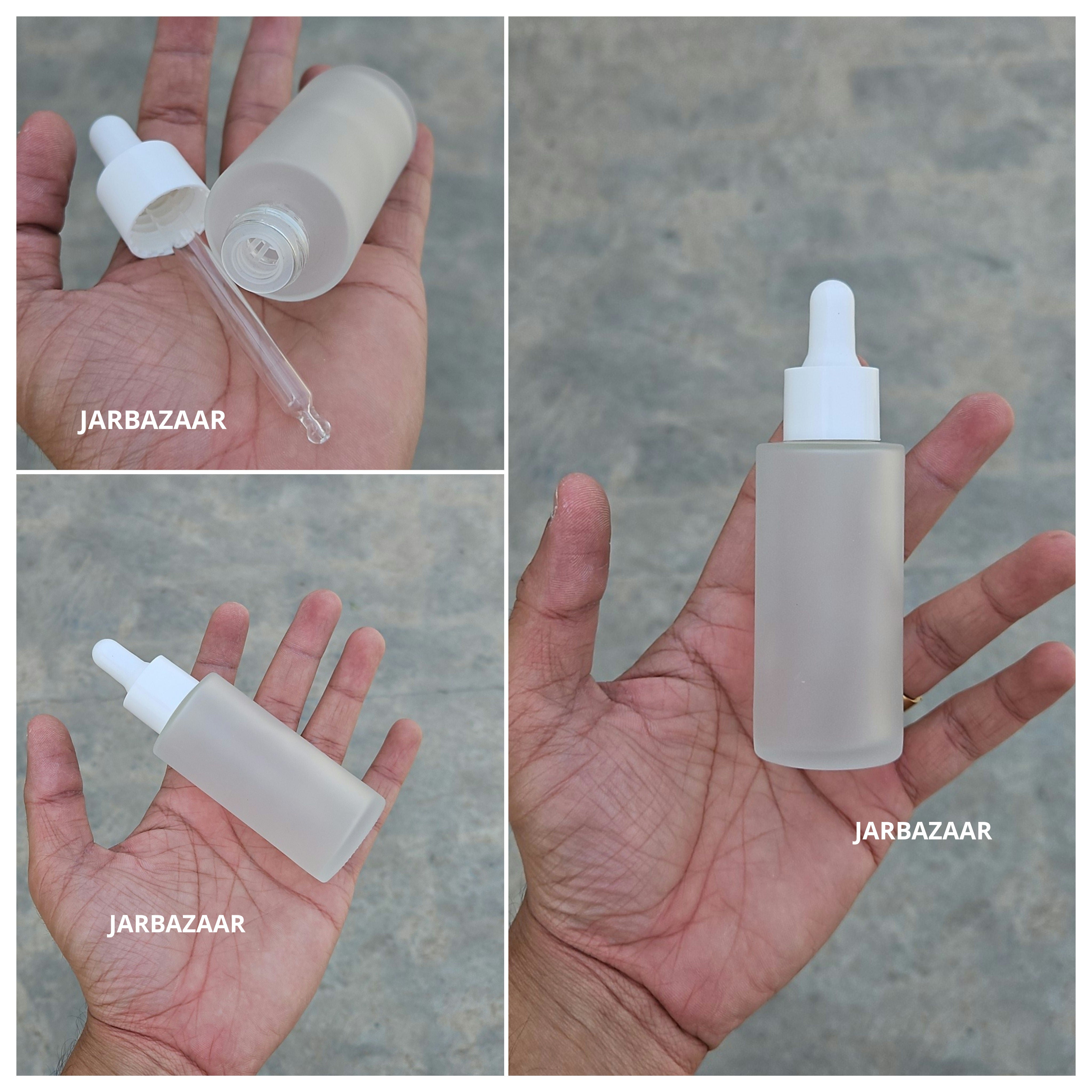 50 ML Clear Frosted - Flat Shoulder Dropper Bottle