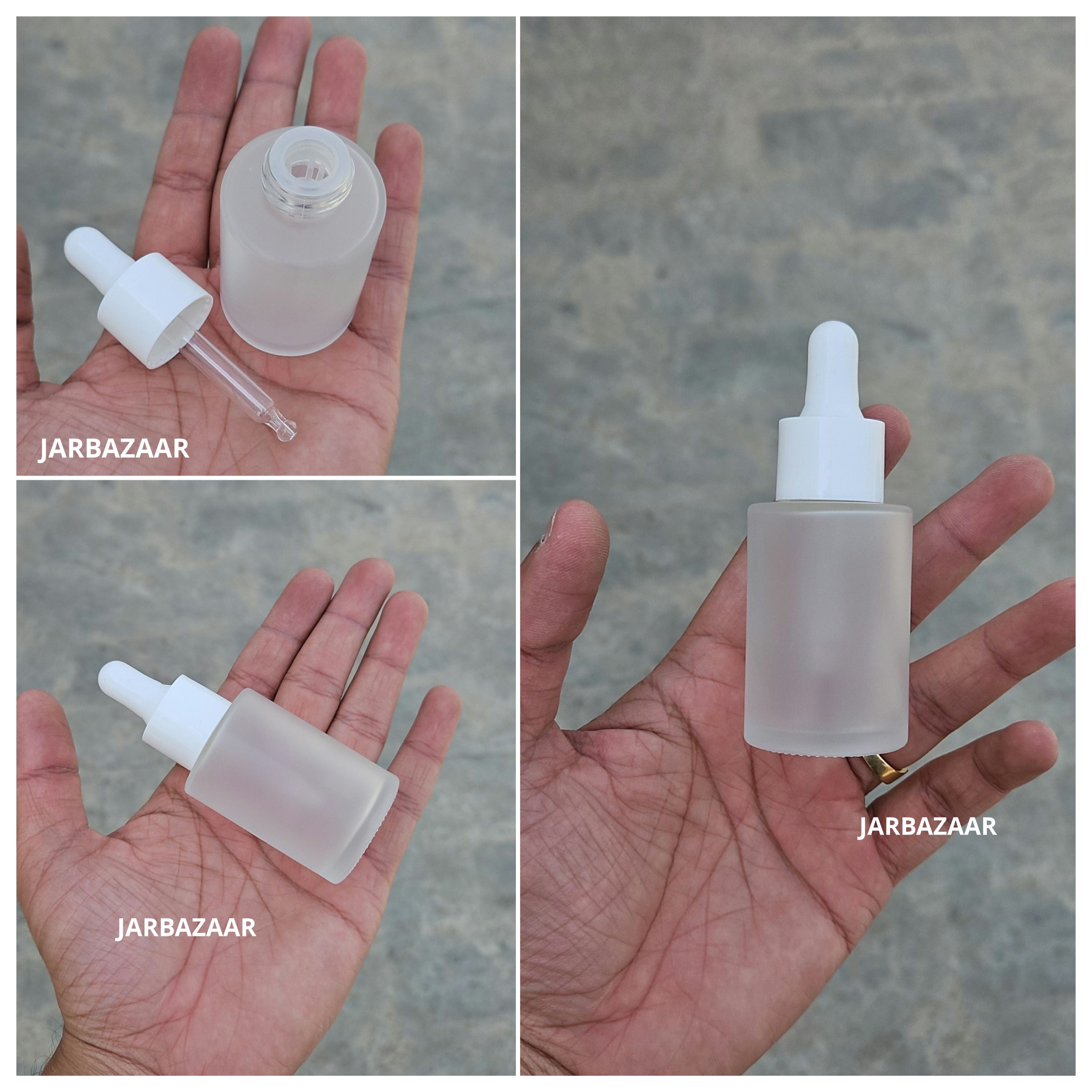 30 ML Clear Frosted - Flat Shoulder Dropper Bottle