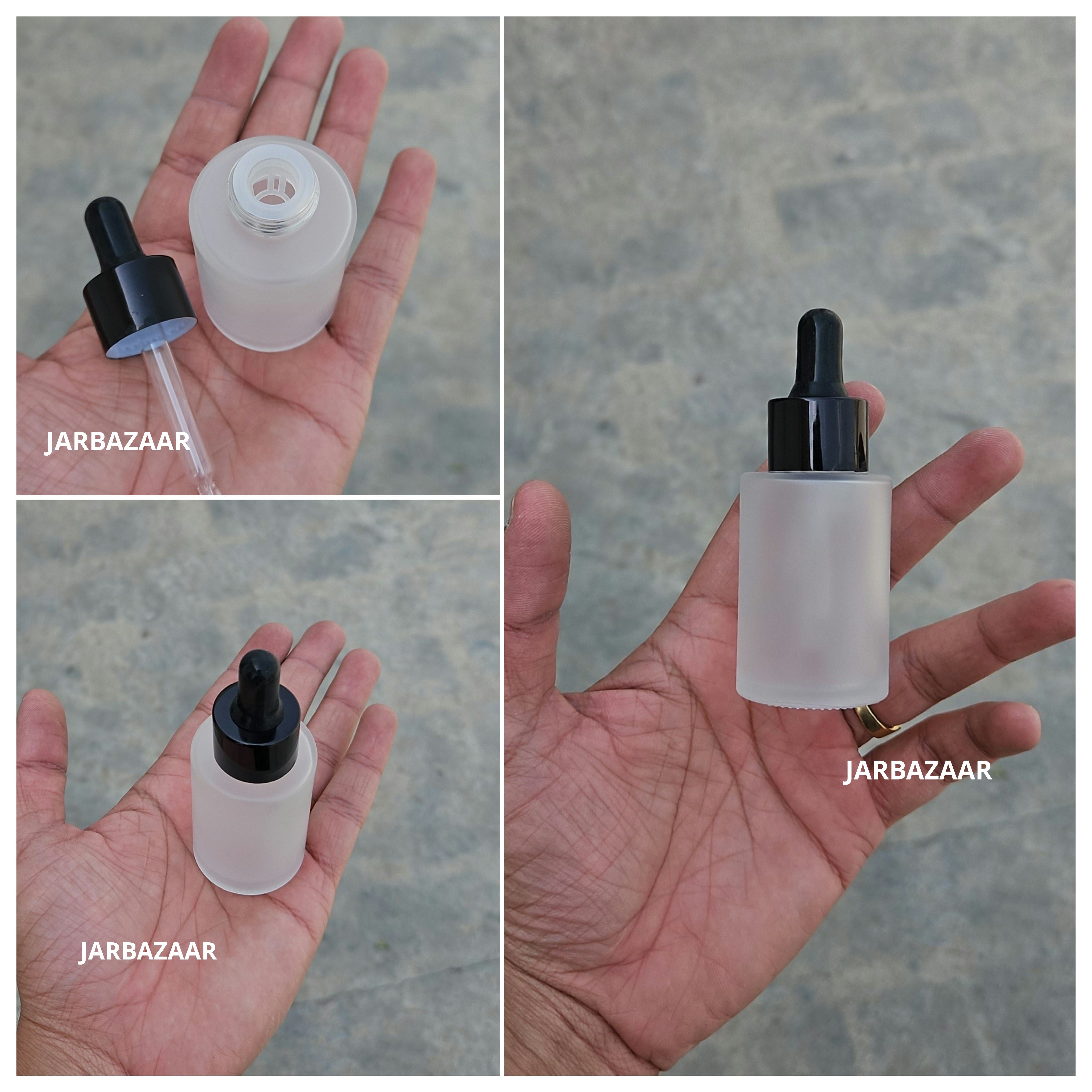 30 ML Clear Frosted - Flat Shoulder Dropper Bottle