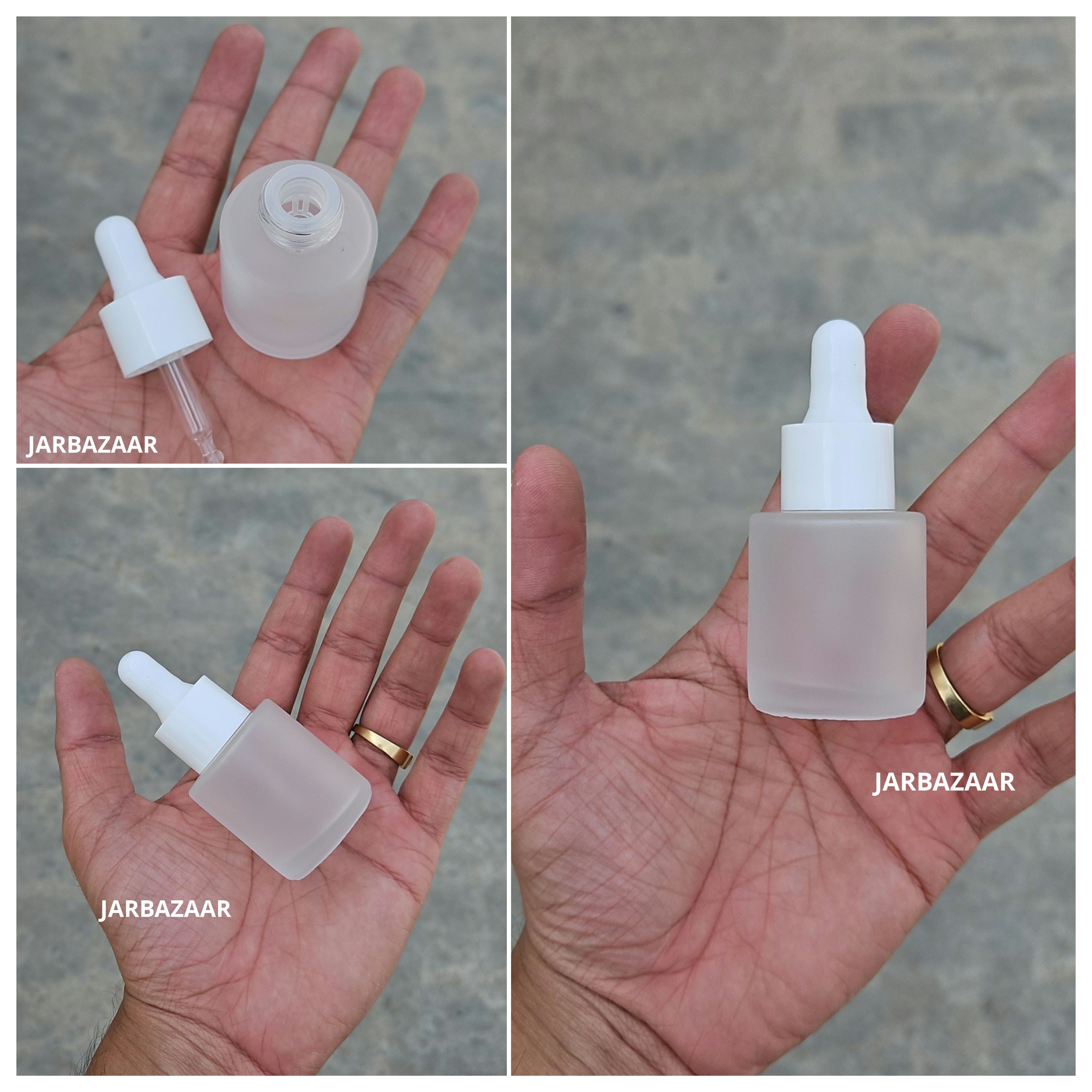 20 ML Clear Frosted - Flat Shoulder Dropper Bottle