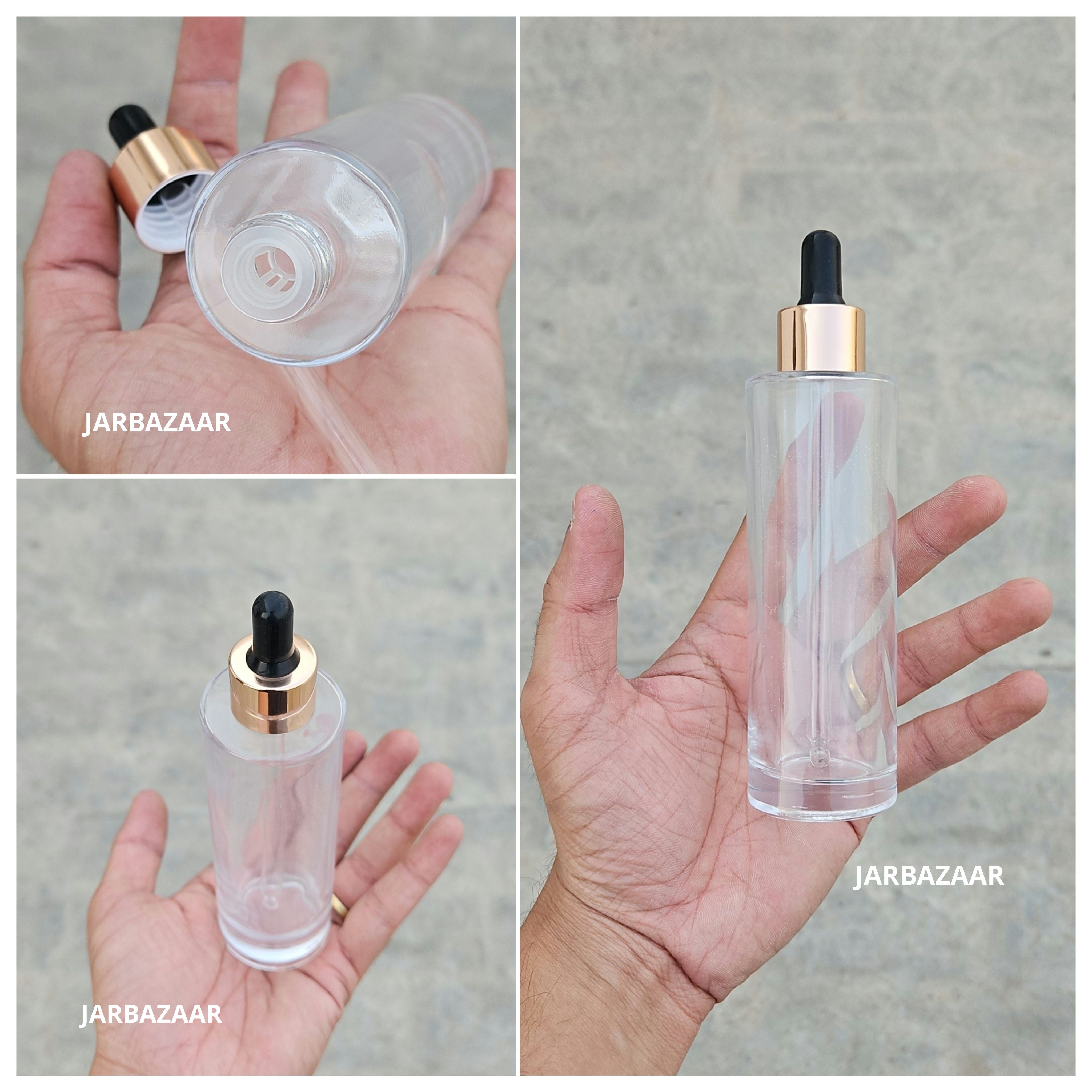 100 ML Transparent - Flat Shoulder Dropper Bottle