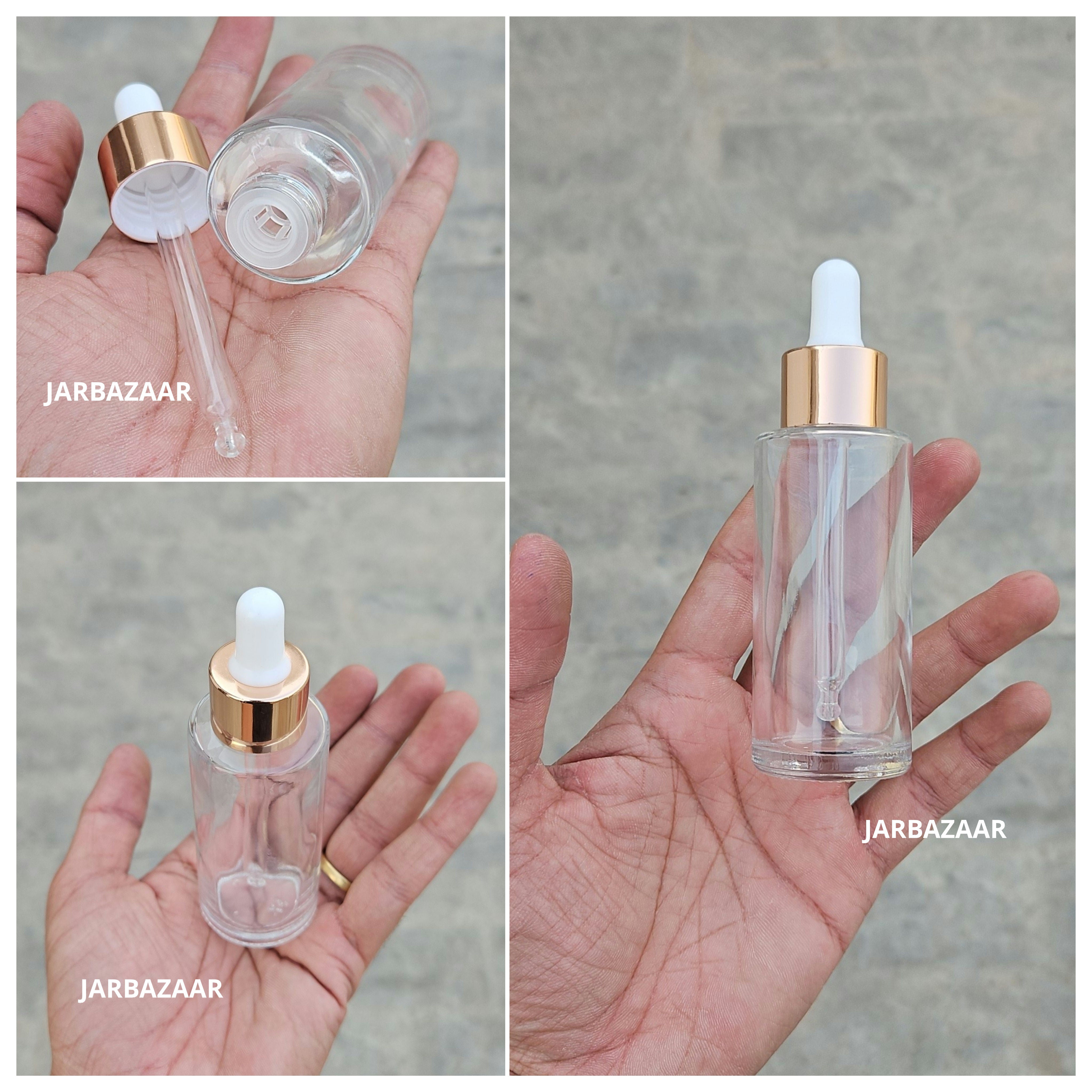 50 ML Transparent - Flat Shoulder Dropper Bottle