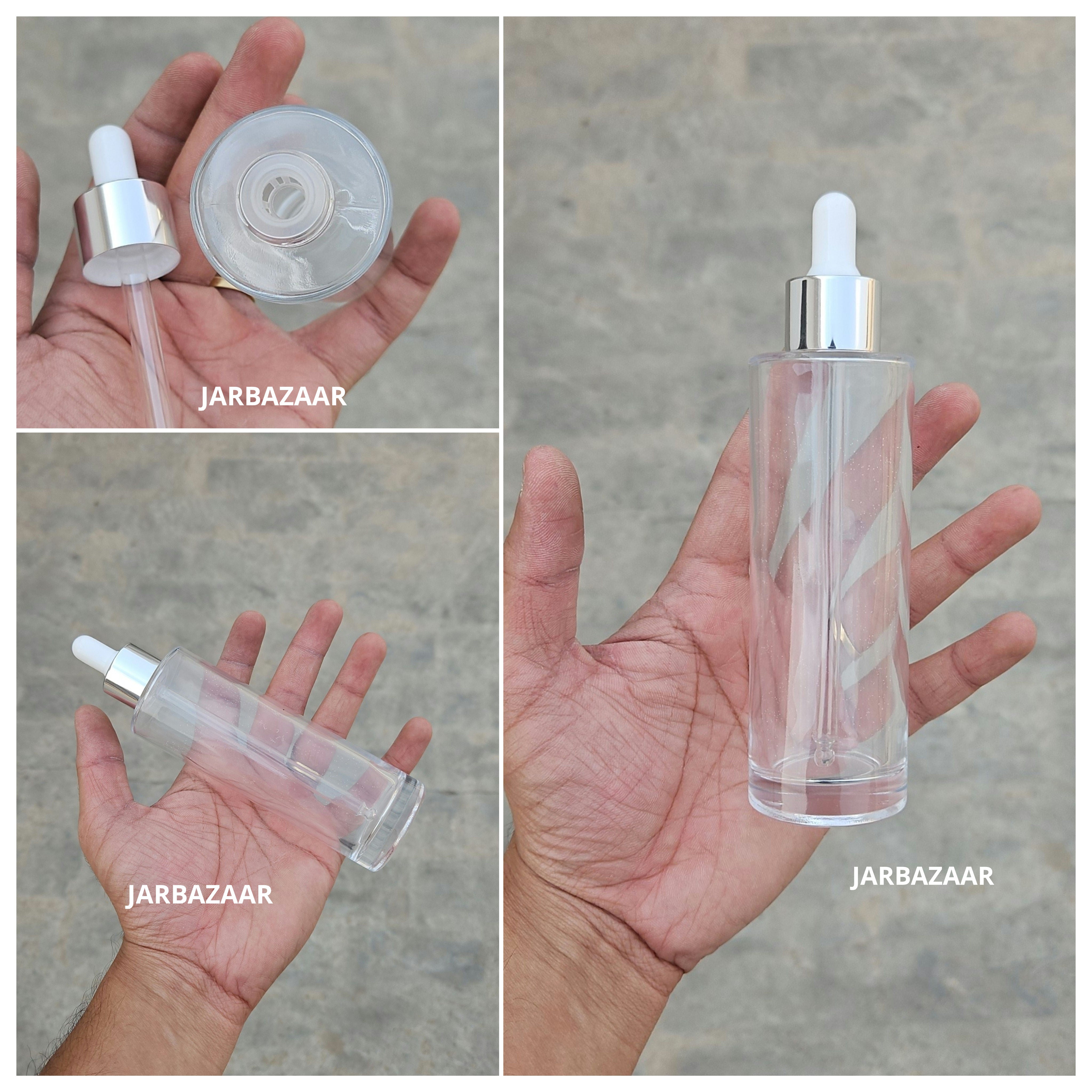 100 ML Transparent - Flat Shoulder Dropper Bottle
