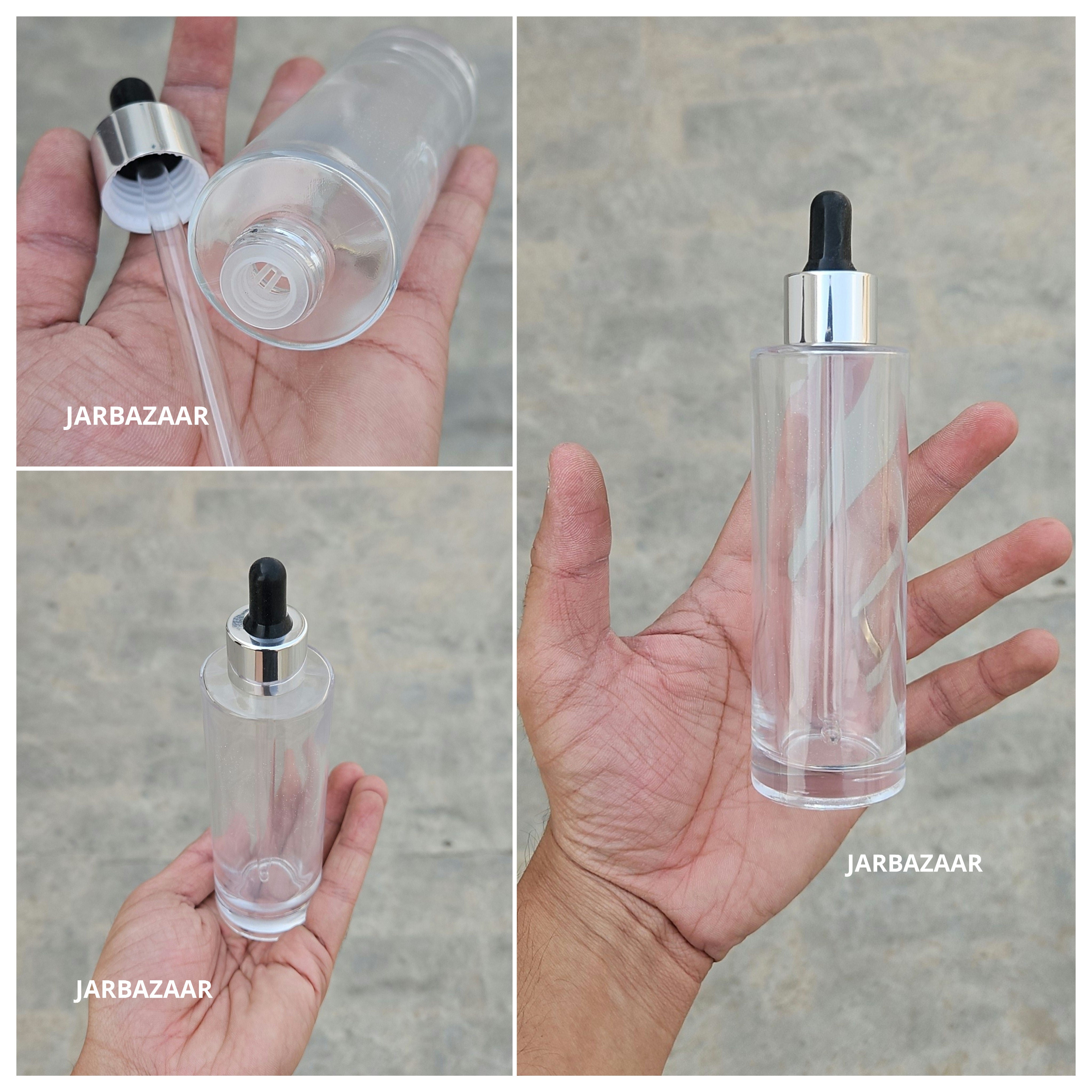 100 ML Transparent - Flat Shoulder Dropper Bottle