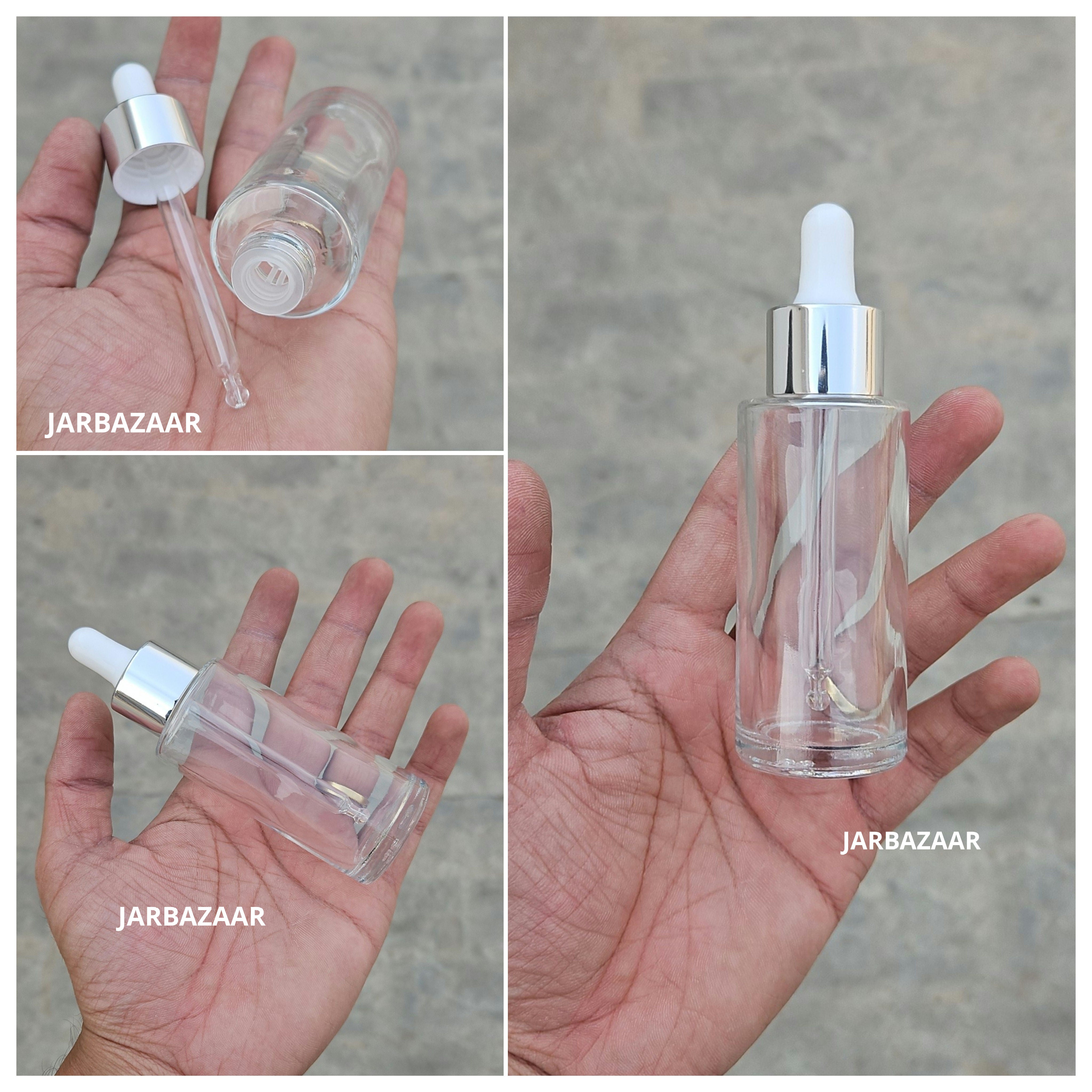 50 ML Transparent - Flat Shoulder Dropper Bottle