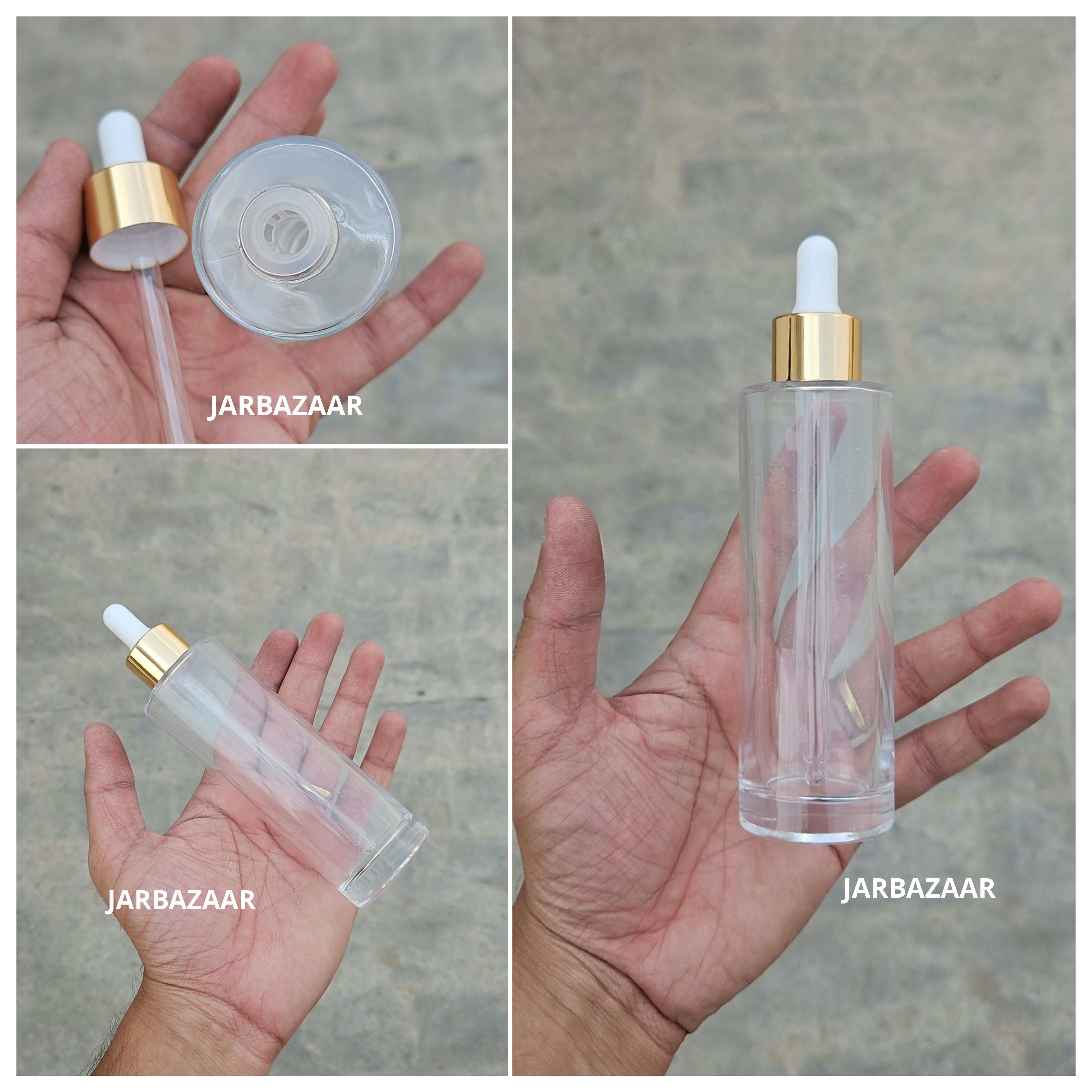 100 ML Transparent - Flat Shoulder Dropper Bottle